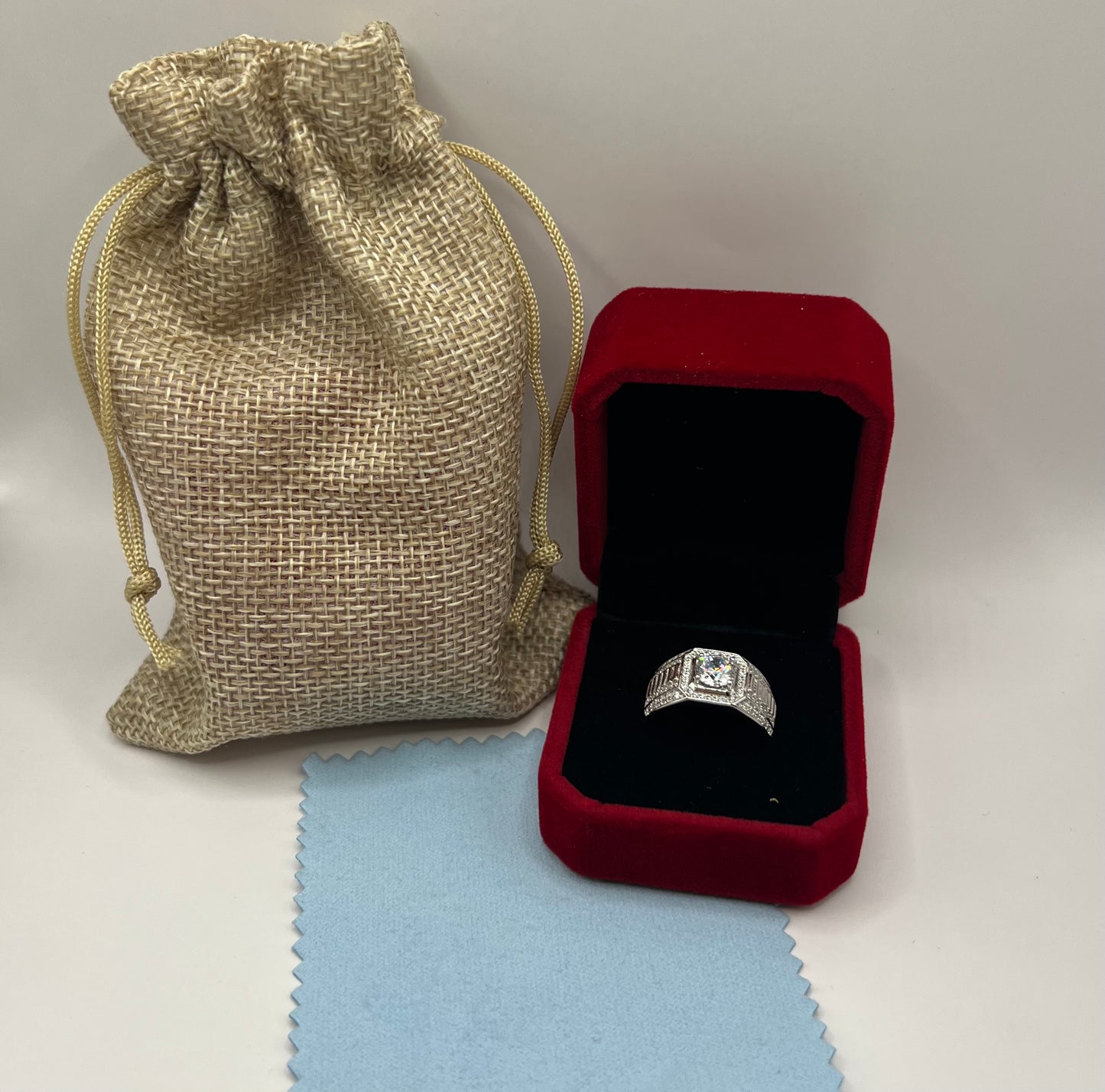 New 925 Sterling Silver Zircon Ring for Men