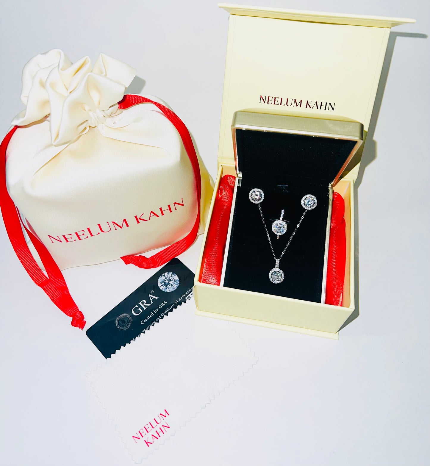 Certified 4Ct Moissanite Diamond Necklace & Earrings Set – S925 18K Gold Plated Jewelry