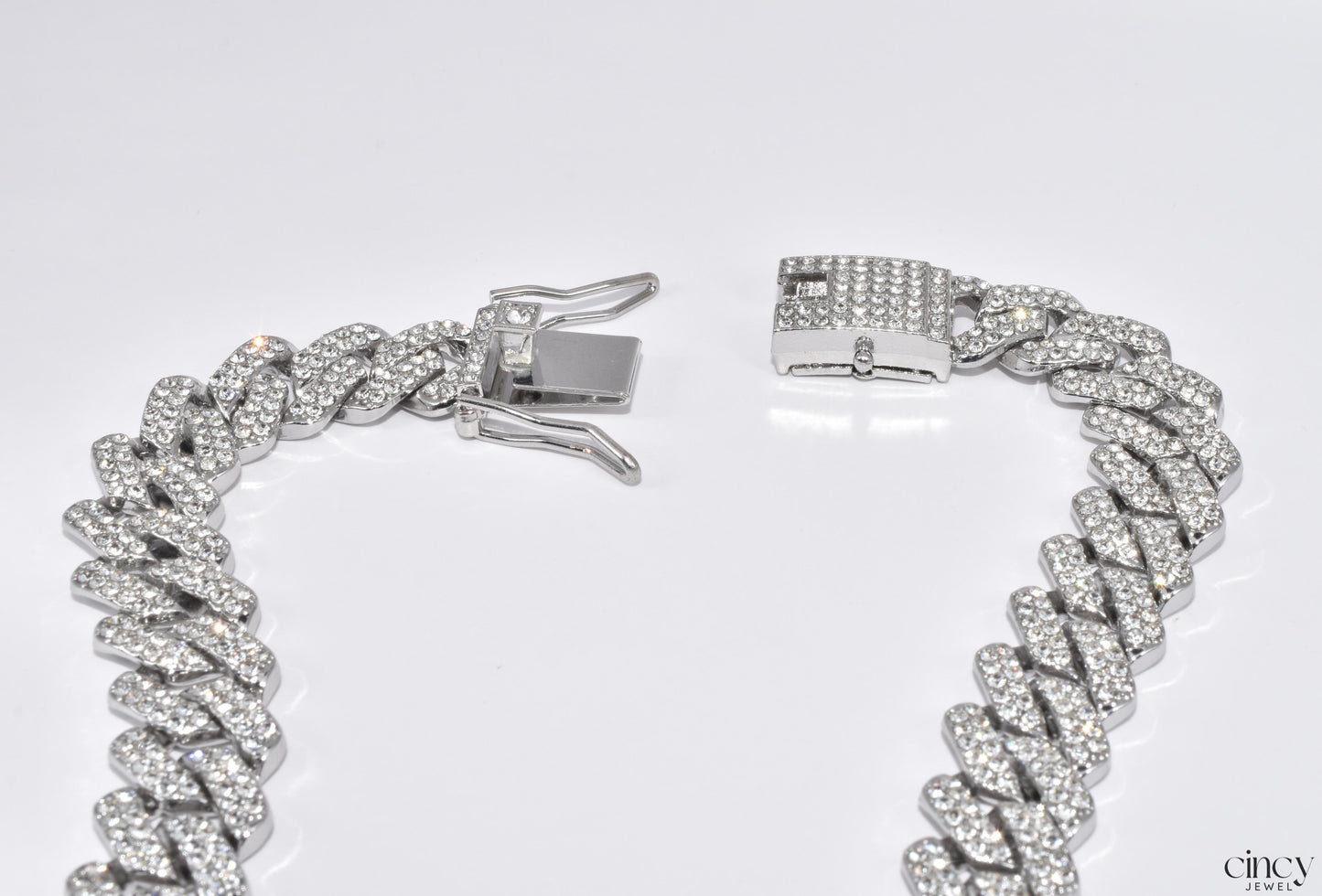 Shiny Rhinestones Cuban Chain Necklace