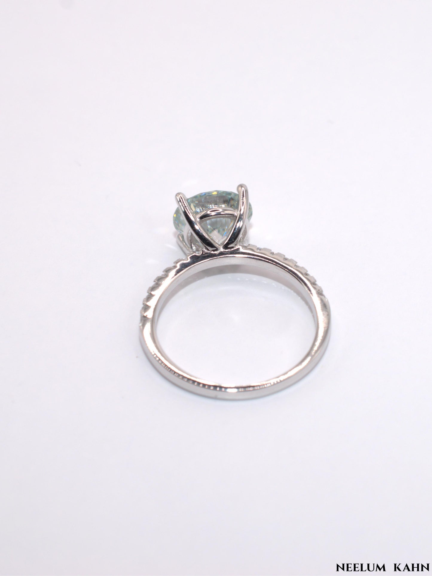 3Ct Moissanite Diamond Ring, 925 Sterling Silver, 18K Gold Plated, Round Cut, VVS1 Clarity, Gift LED Ring Box Included