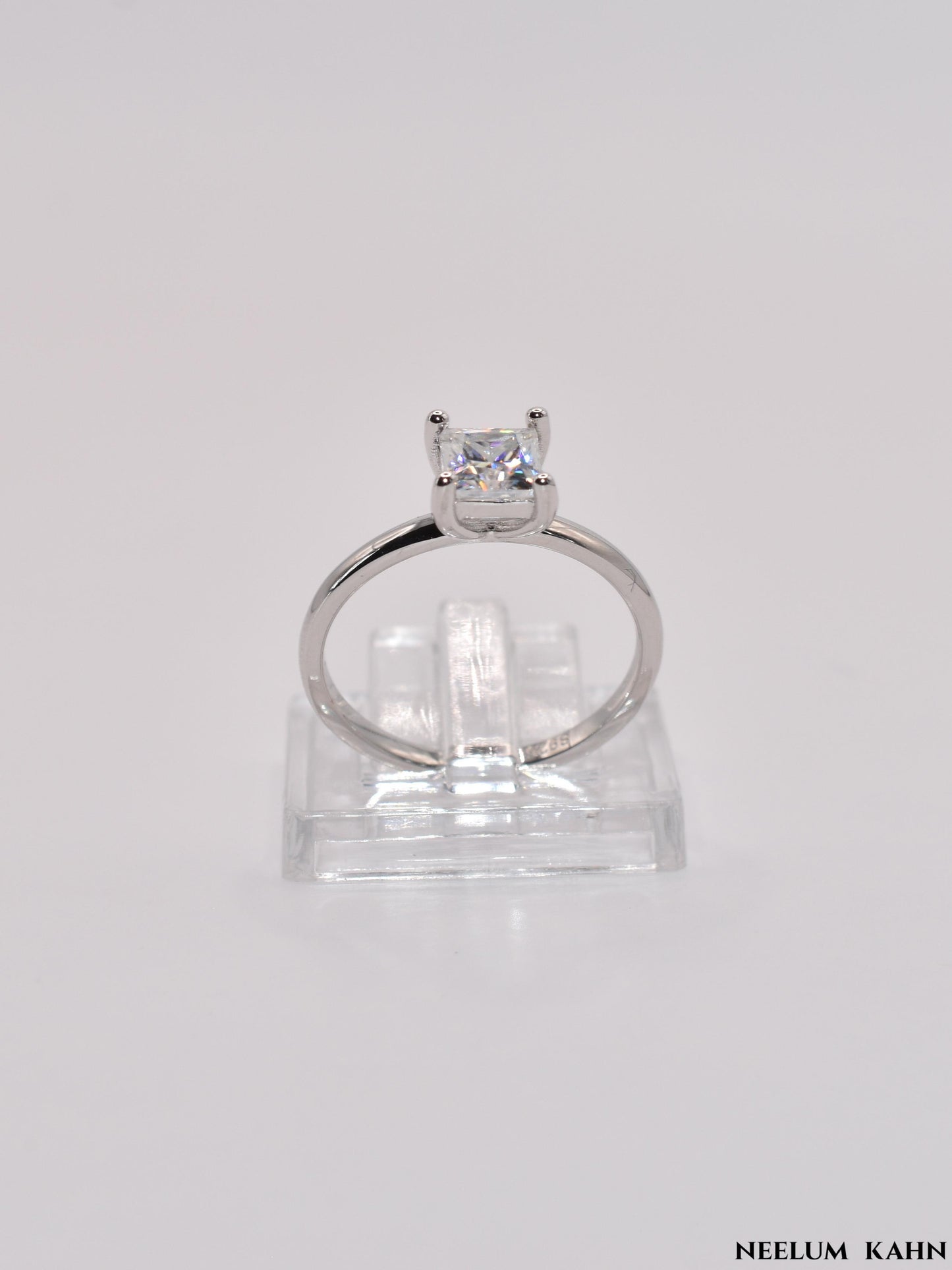 Princess Cut 1ct Moissanite Diamond S925 Silver Ring,