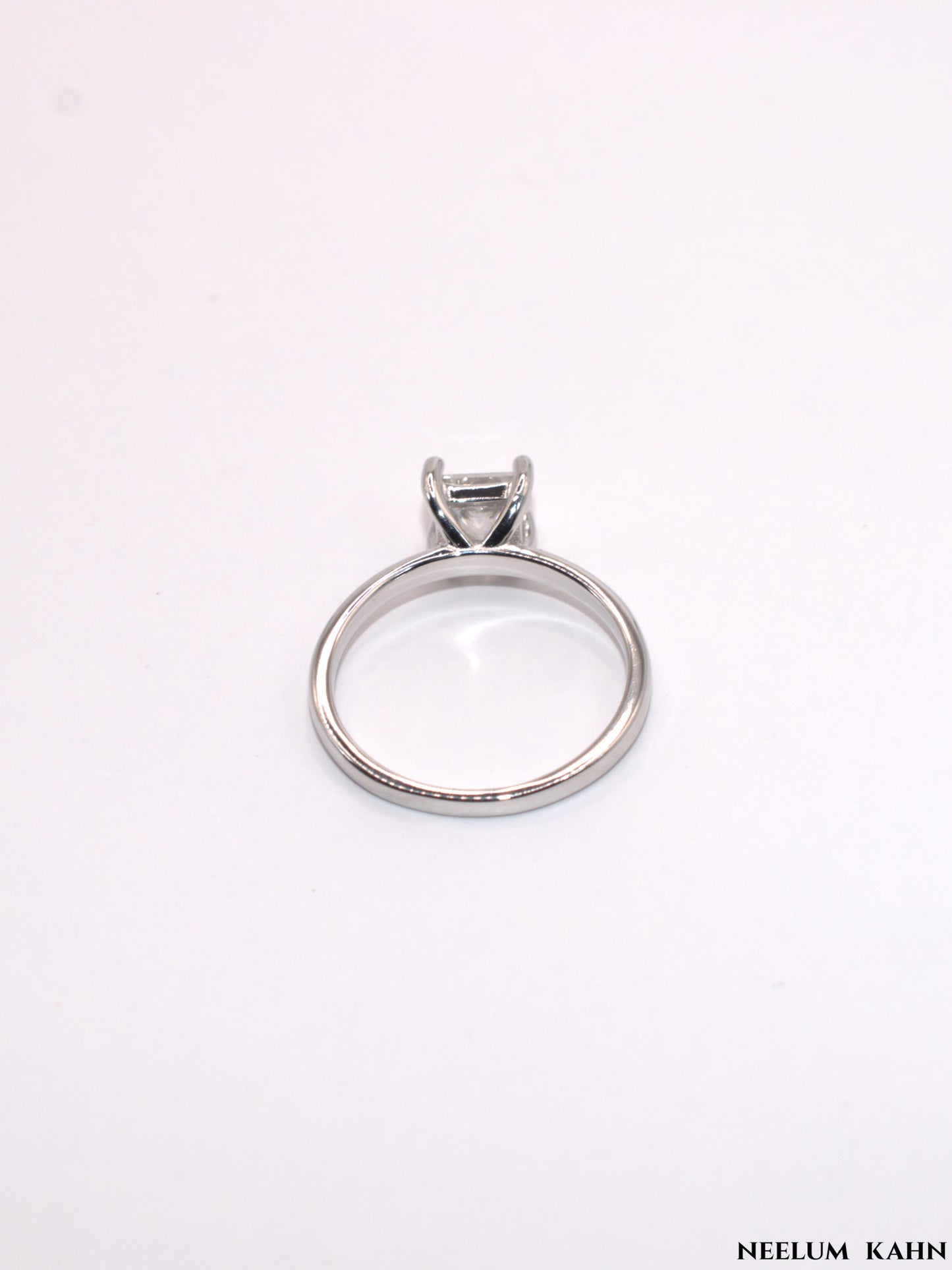 Princess Cut 1ct Moissanite Diamond S925 Silver Ring,