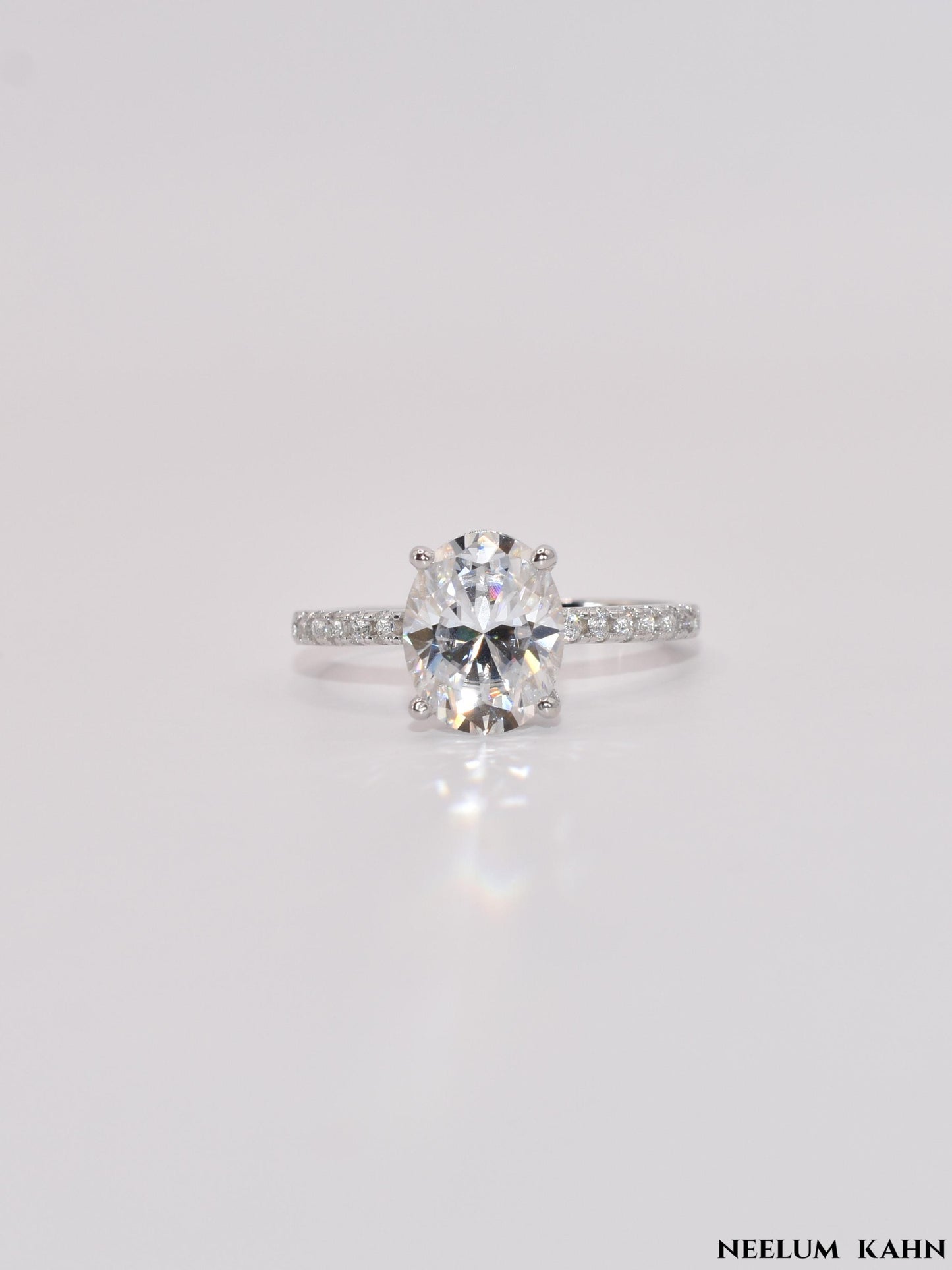 Oval cut 3Ct Moissanite Diamond Ring