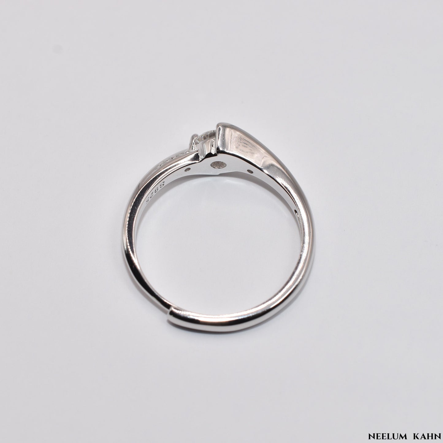 Certified 0.5Ct Moissanite Diamond Adjustable Ring for Women – S925 Silver Platinum Plated