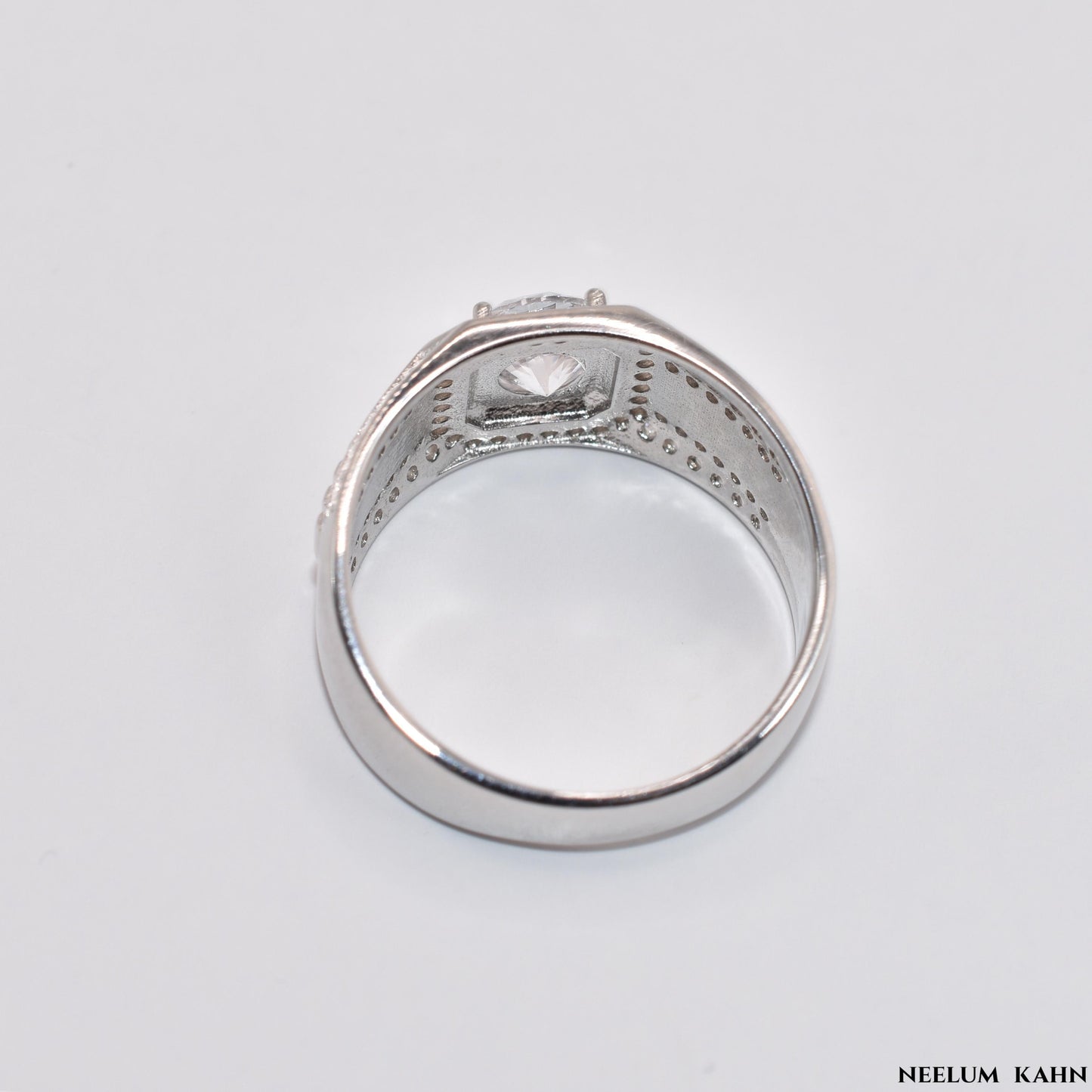 New 925 Sterling Silver Zircon Ring for Men