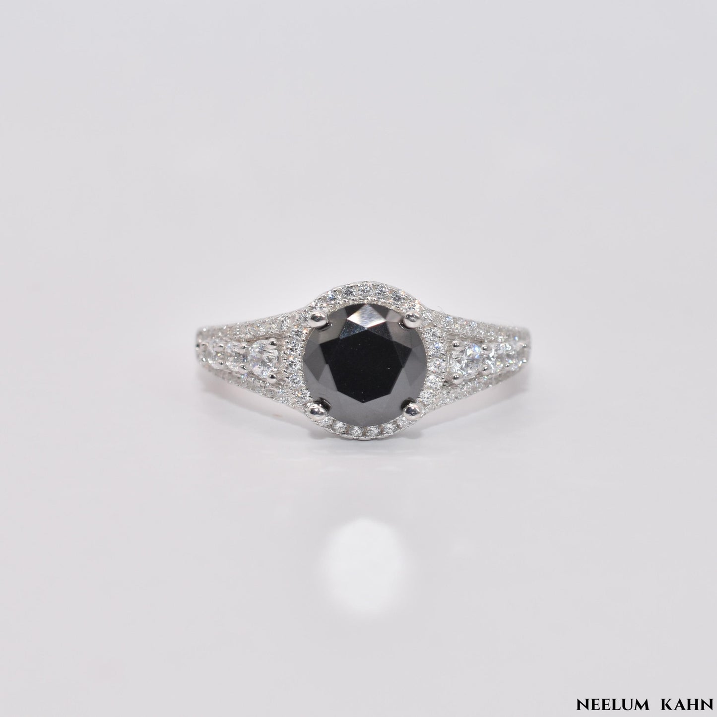 Certified 2Ct Black Moissanite Diamond Ring for Men – Solid S925 Silver