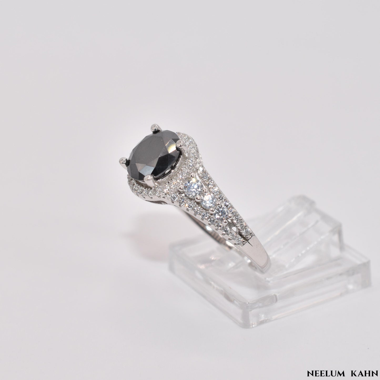 Certified 2Ct Black Moissanite Diamond Ring for Men – Solid S925 Silver