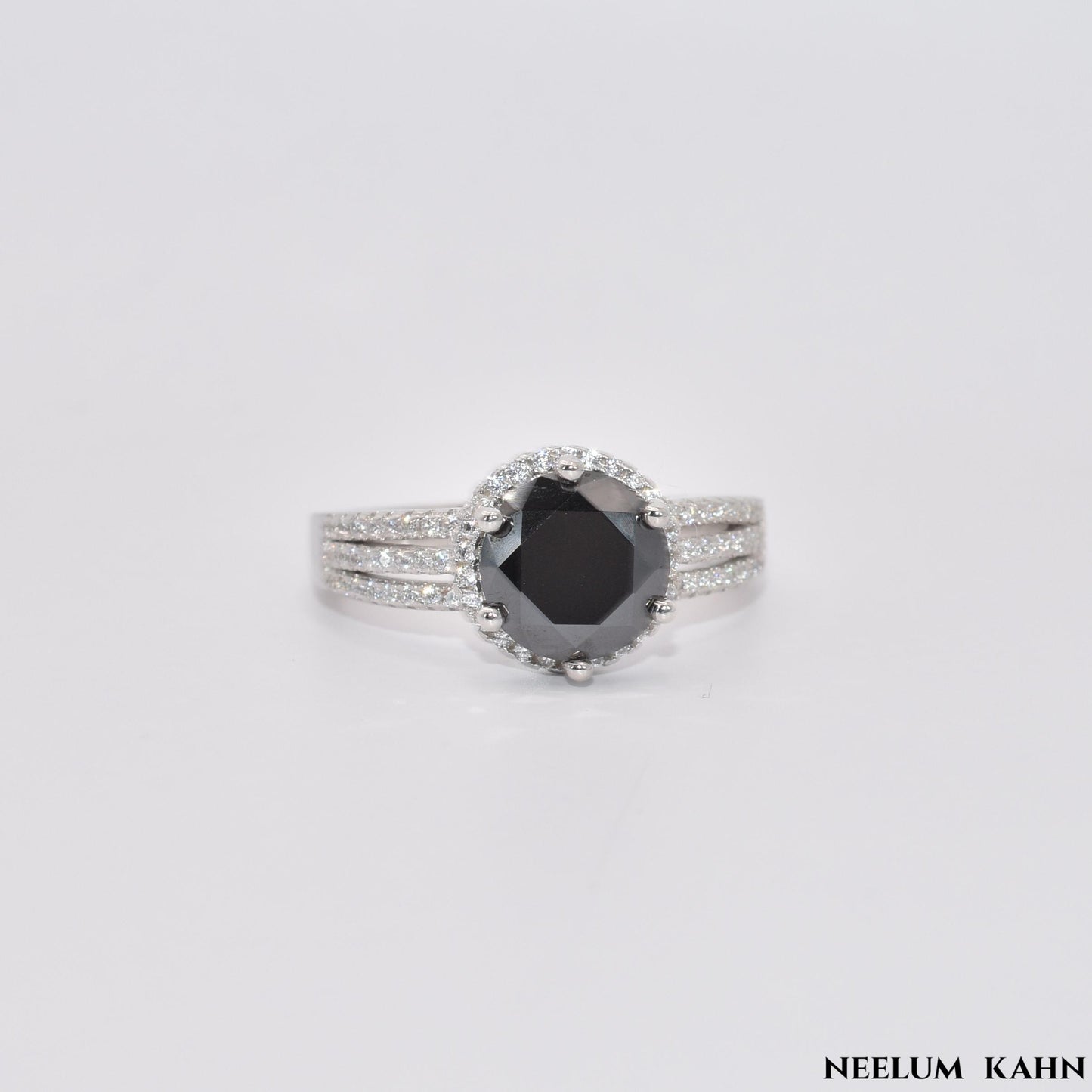Certified 3Ct Black Moissanite Diamond Ring for Men | S925 Silver Ring