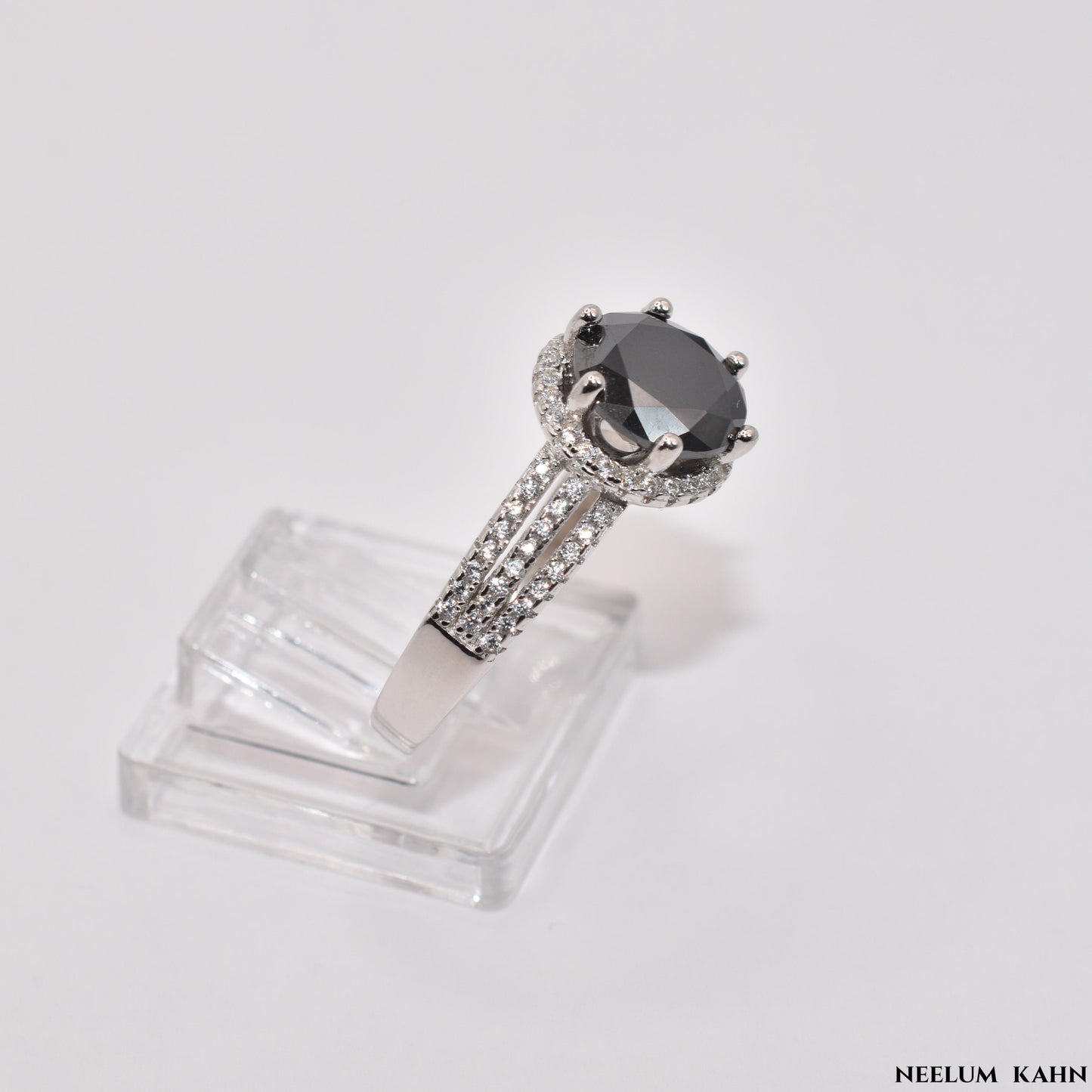 Certified 3Ct Black Moissanite Diamond Ring for Men | S925 Silver Ring