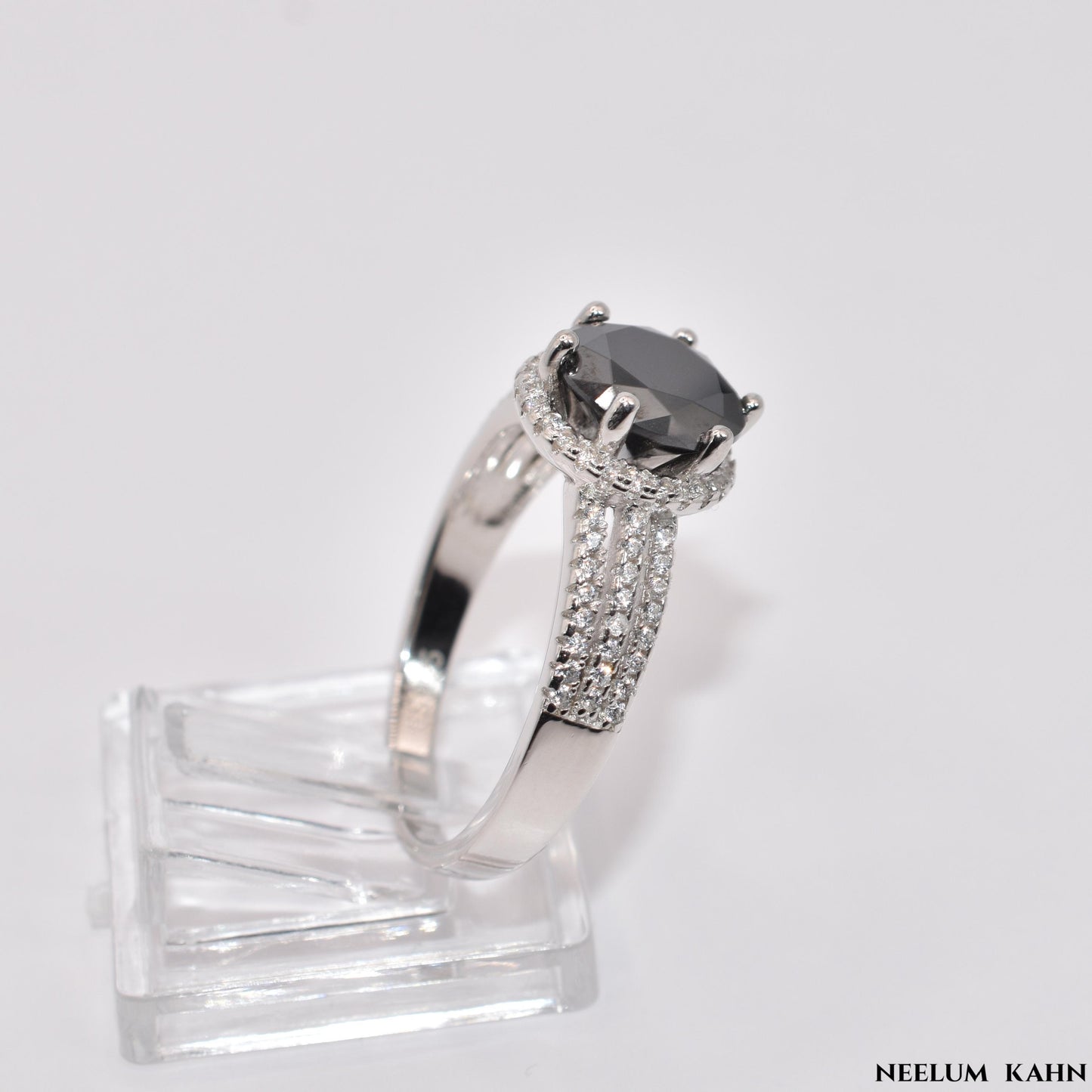 Certified 3Ct Black Moissanite Diamond Ring for Men | S925 Silver Ring