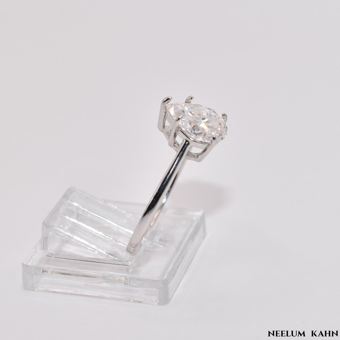 2CT Moissanite Pear Cut Water Drop Engagement Ring, 925 Sterling Silver, D Color VVS1 Clarity, Gift LED Ring Box Included