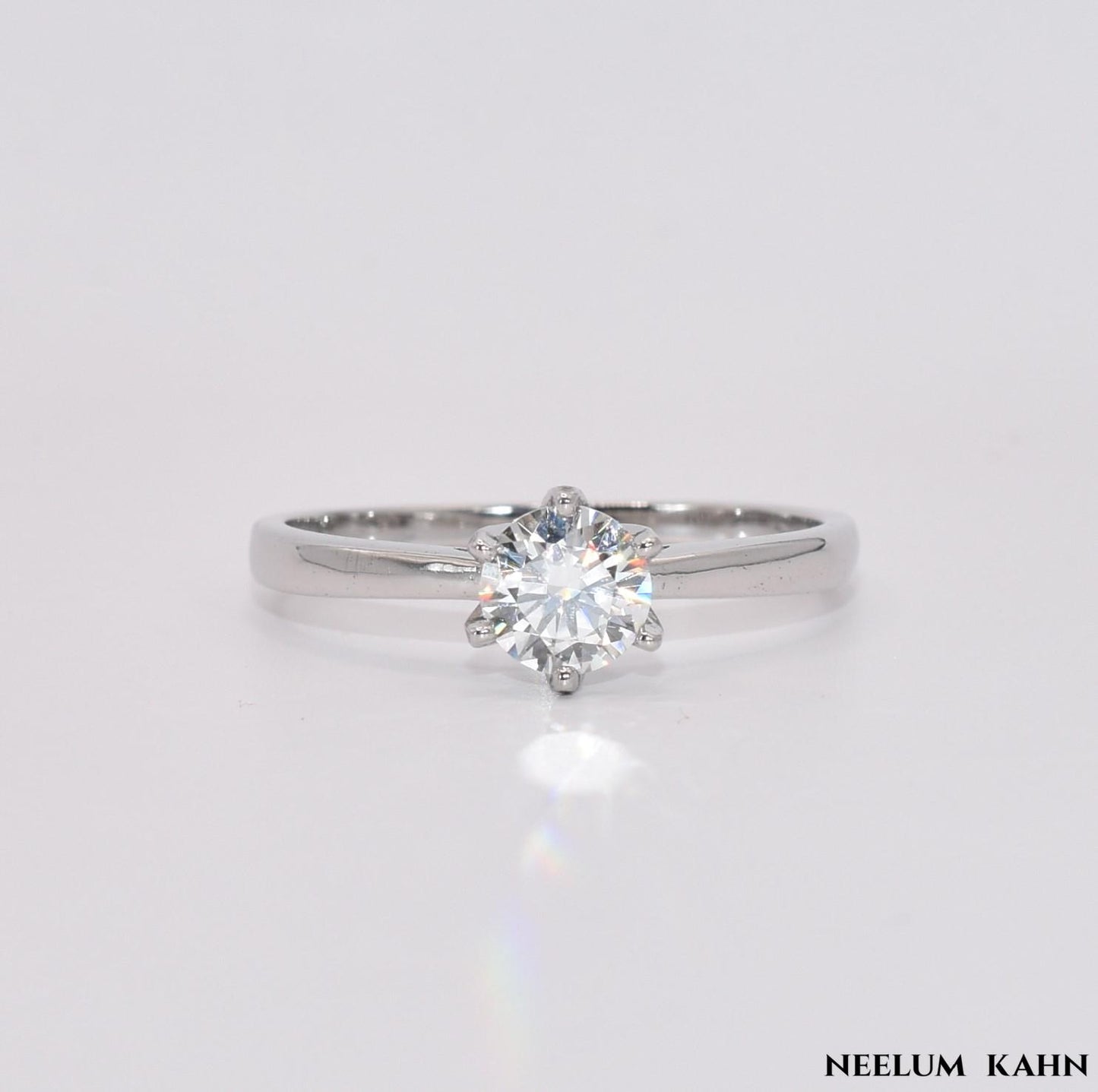 Certified 1Ct Moissanite Diamond Classy 925 Sterling Silver Ring