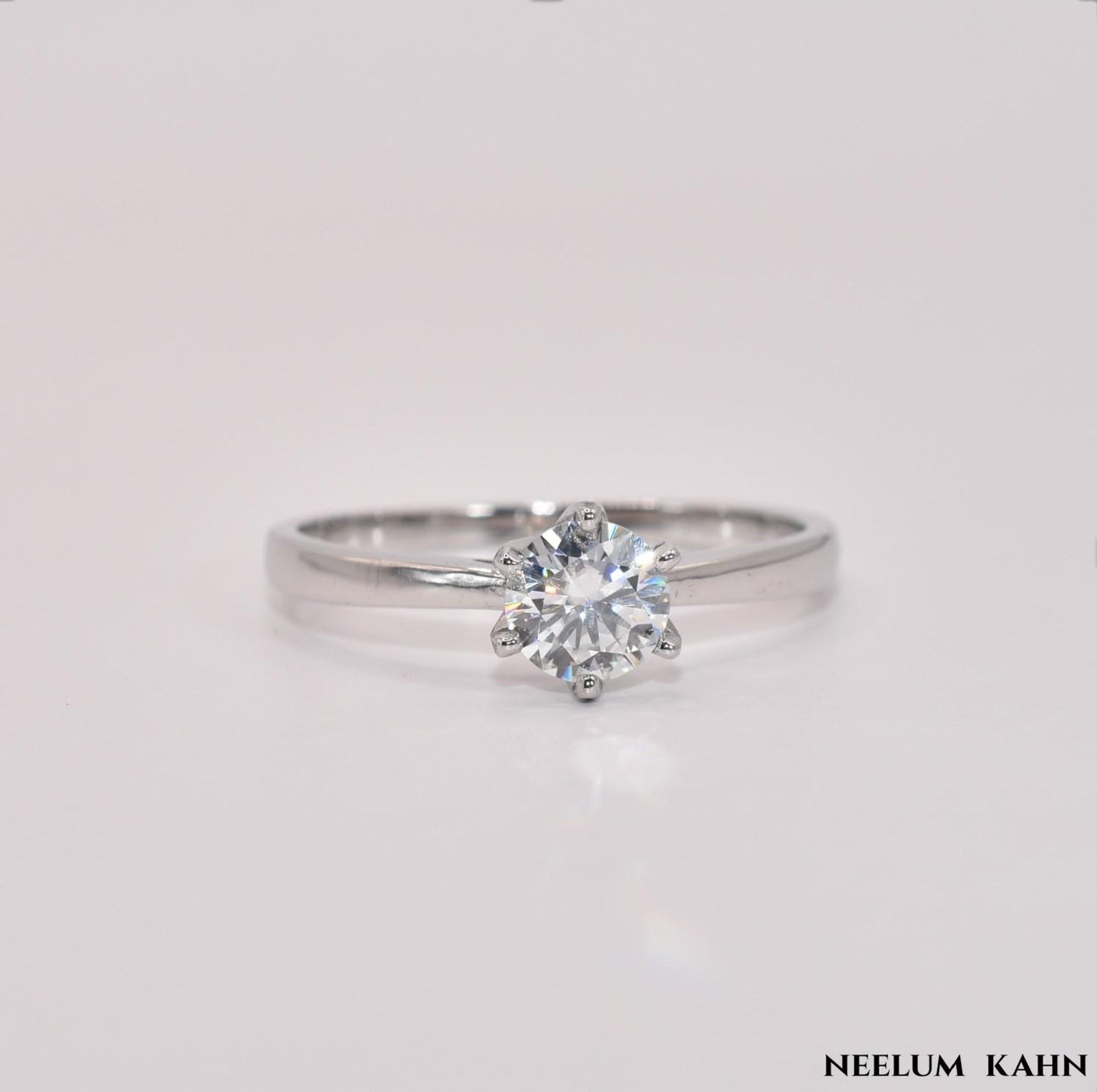 Certified 1Ct Moissanite Diamond Classy 925 Sterling Silver Ring