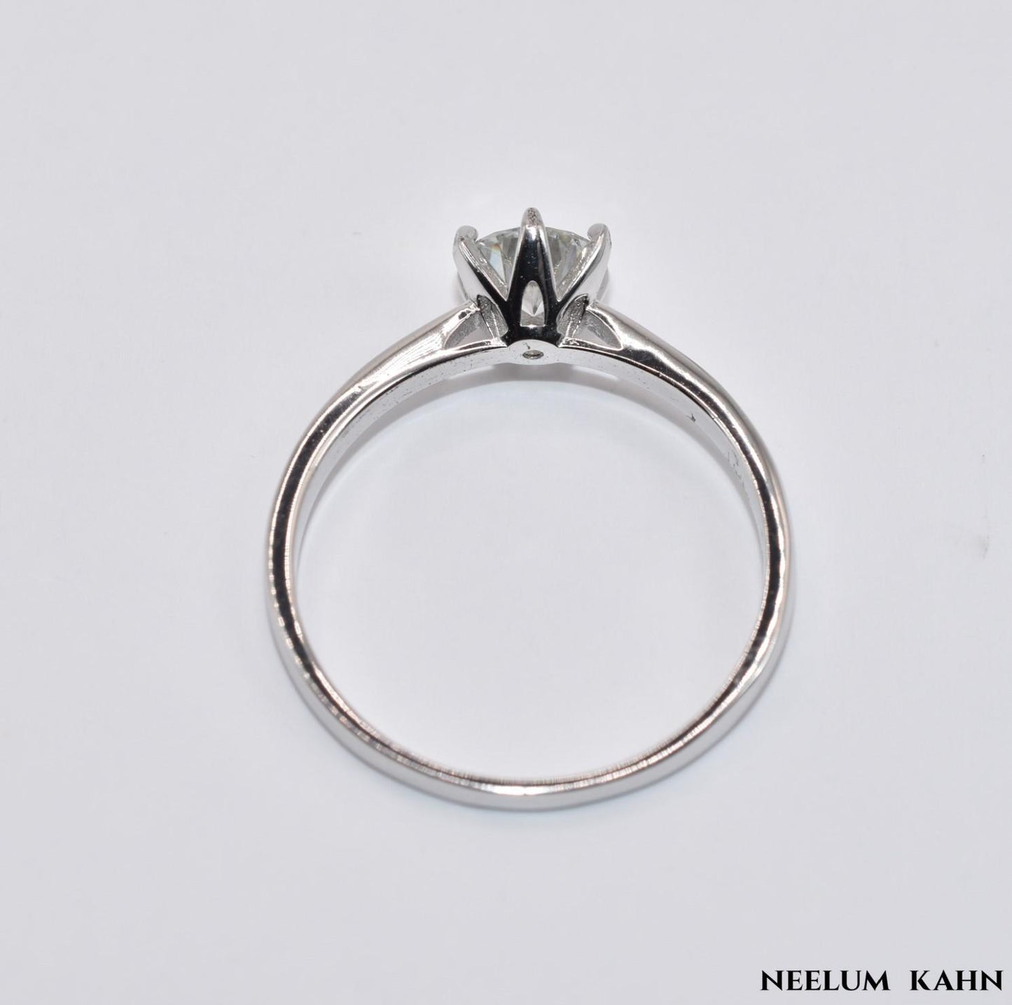 Certified 1Ct Moissanite Diamond Classy 925 Sterling Silver Ring