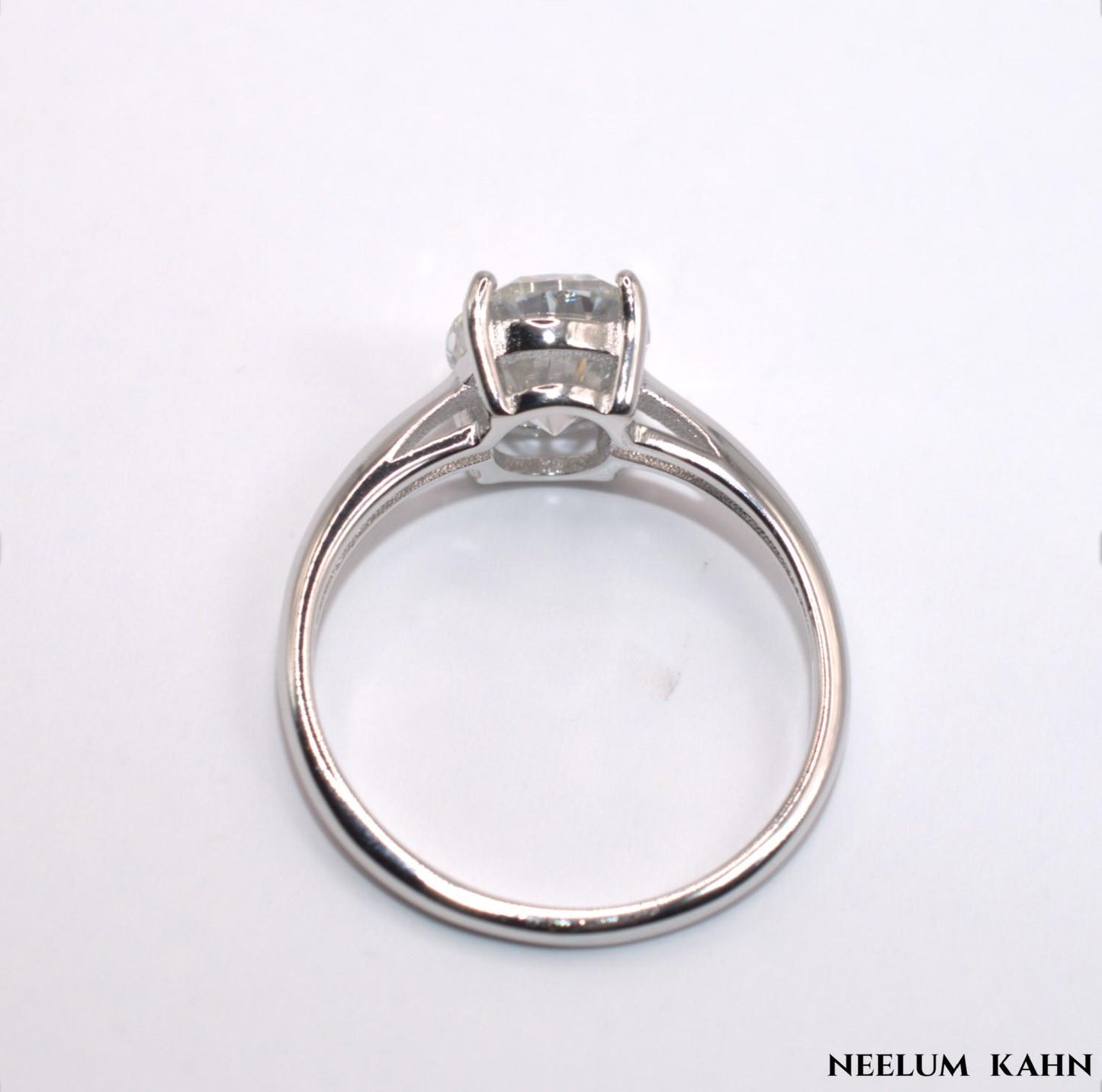 2Ct Oval Cut Moissanite Ring, 925 Sterling Silver, D Color VVS1 Clarity, Solitaire Engagement Ring with Gift LED Heart Ring Box