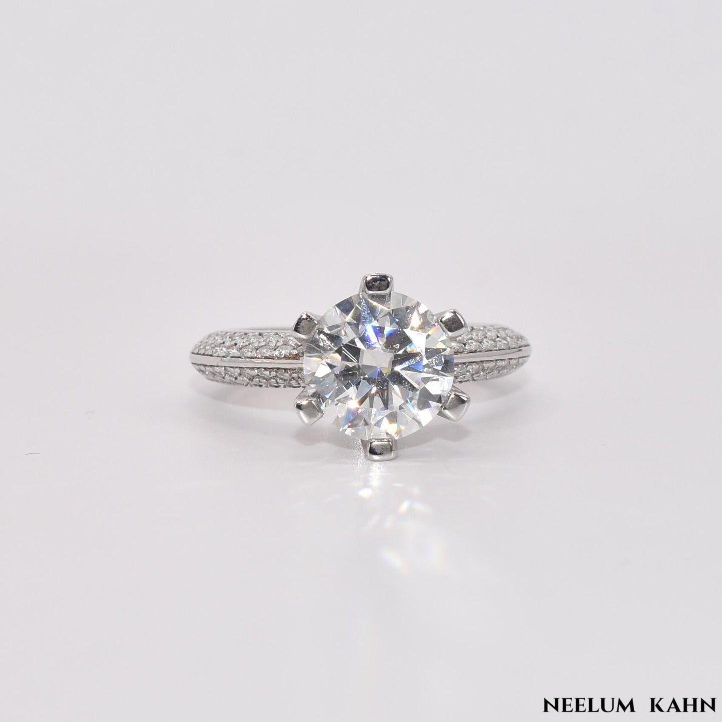 Certified 3Ct Moissanite Diamond Engagement Ring (18k Gold Plated)