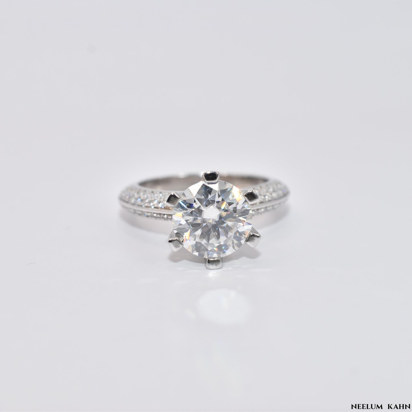 Certified 3Ct Moissanite Diamond Engagement Ring (18k Gold Plated)