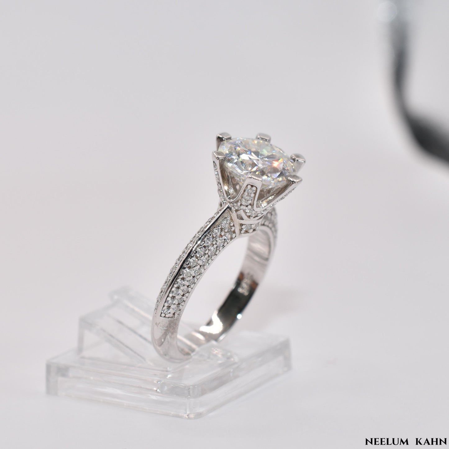 Certified 3Ct Moissanite Diamond Engagement Ring (18k Gold Plated)