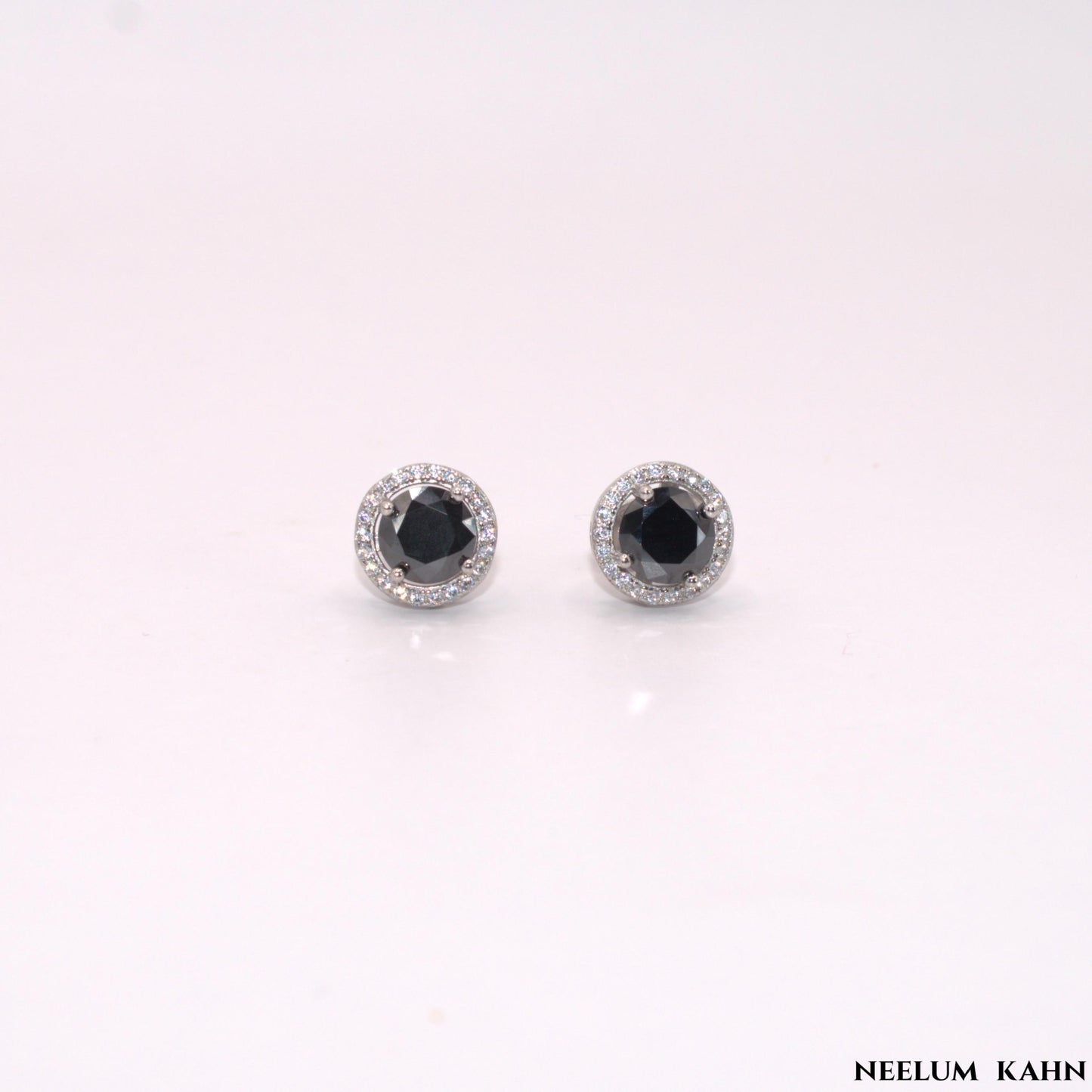 Men 2Ct (1ct each) black Moissanite Diamond stud earrings