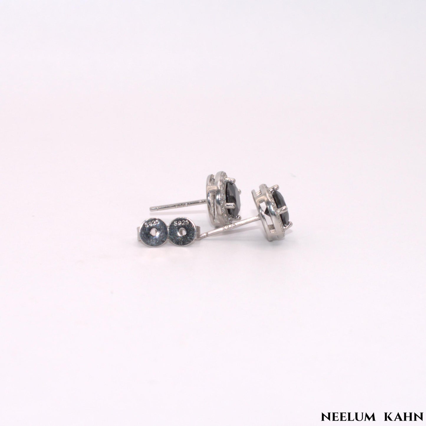 Men 2Ct (1ct each) black Moissanite Diamond stud earrings