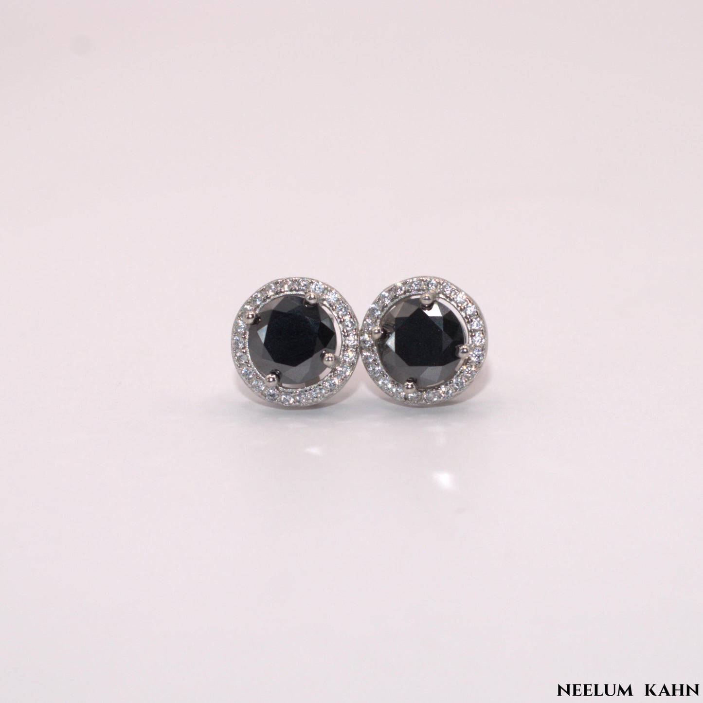 Men 2Ct (1ct each) black Moissanite Diamond stud earrings
