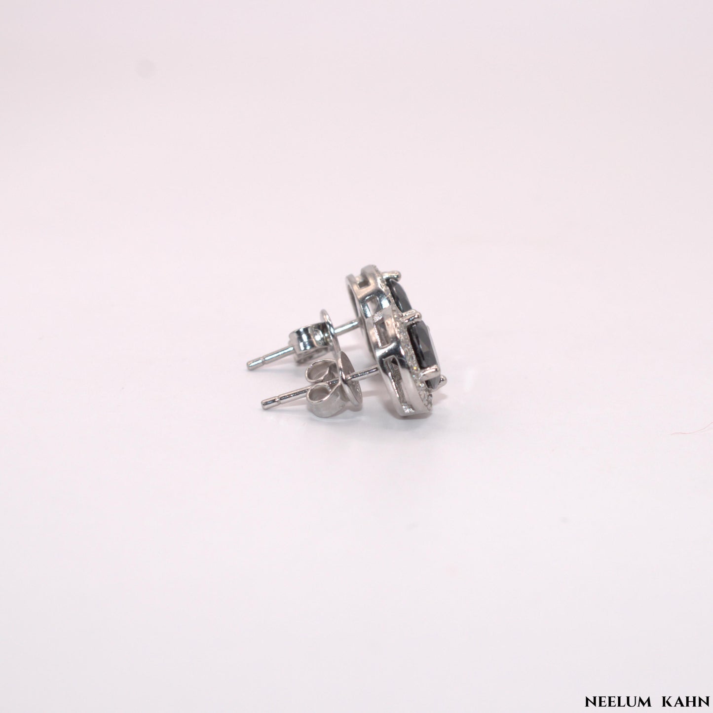 Men 2Ct (1ct each) black Moissanite Diamond stud earrings