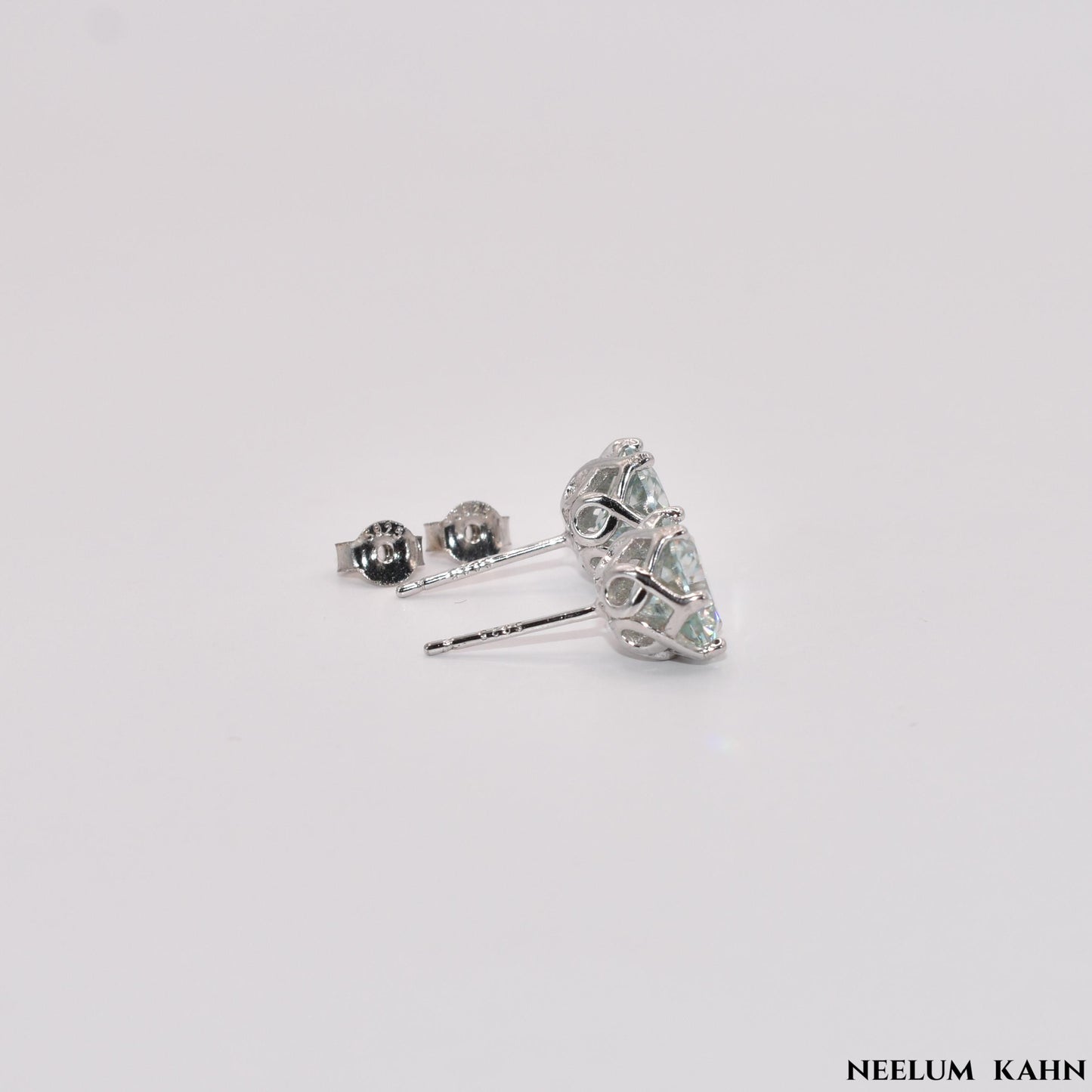 Certified 4ct Moissanite Diamond S925 Silver Platinum Plated Stud Earrings