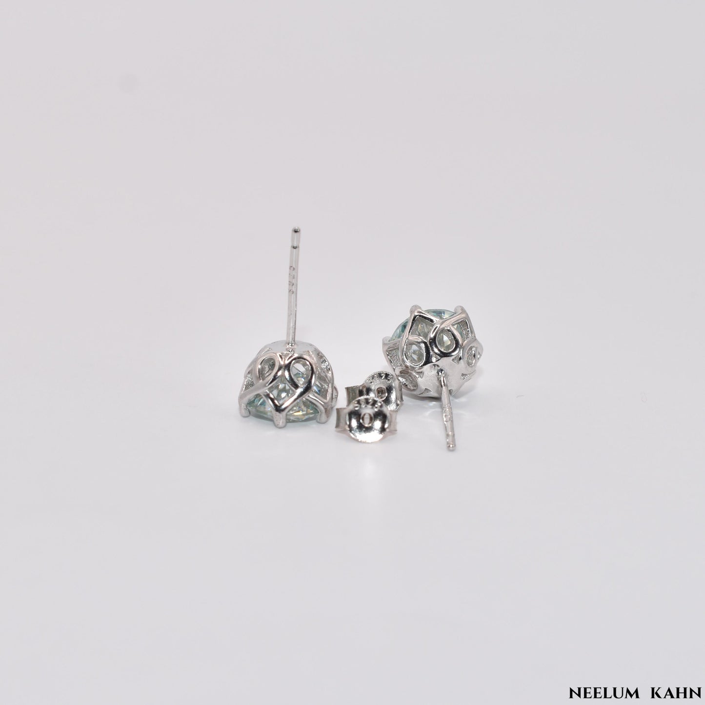 Certified 4ct Moissanite Diamond S925 Silver Platinum Plated Stud Earrings