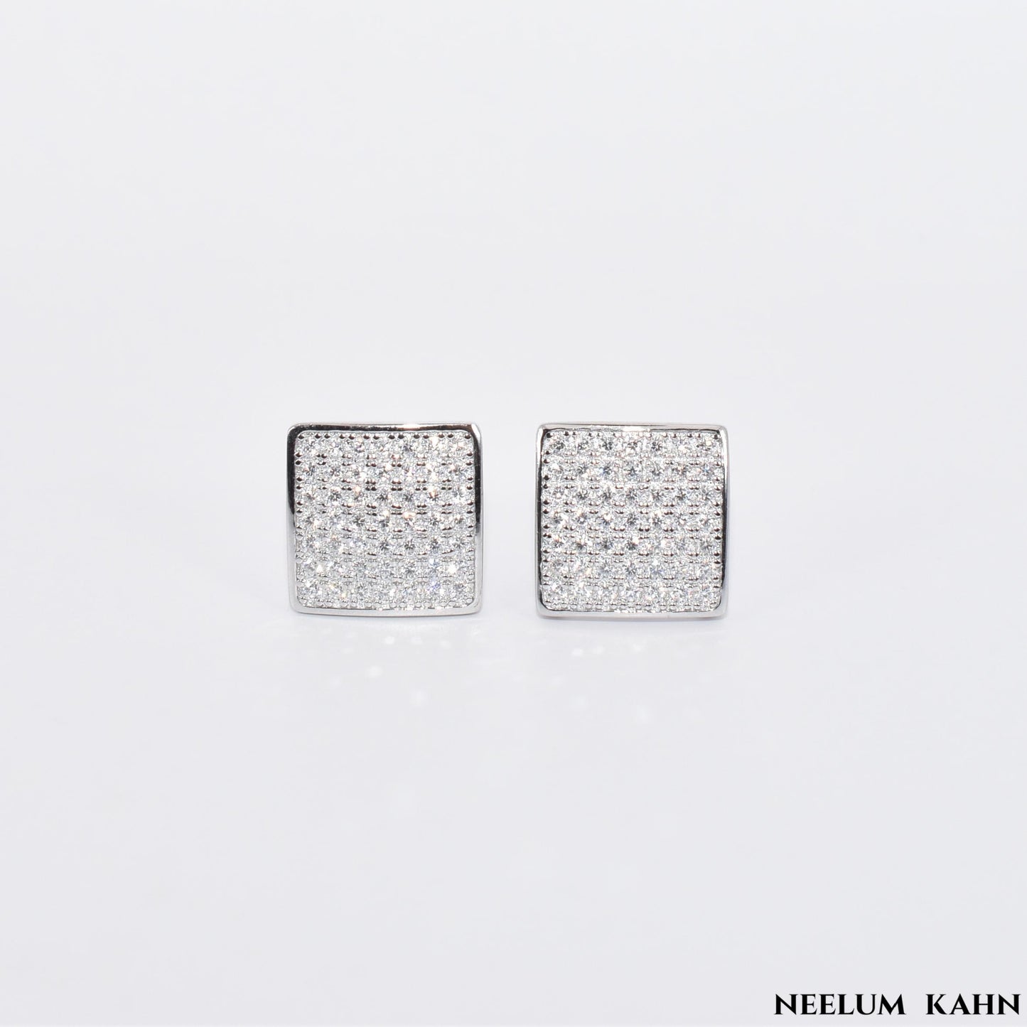 Certified 0.5 (*2)Ct Moissanite Screw Stud Earrings Square Stud for Men – S925 Silver