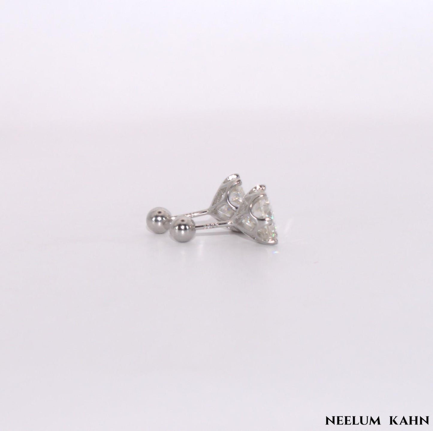 Certified 2ct (1ct Each) Moissanite Diamond Screw Studs, 18K Gold Plated for Men and Women