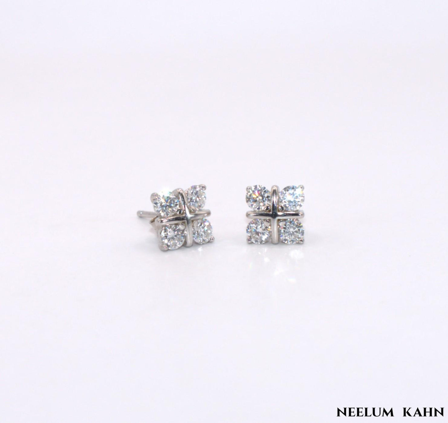 Certified 0.8Ct Moissanite Diamond Stud Earrings