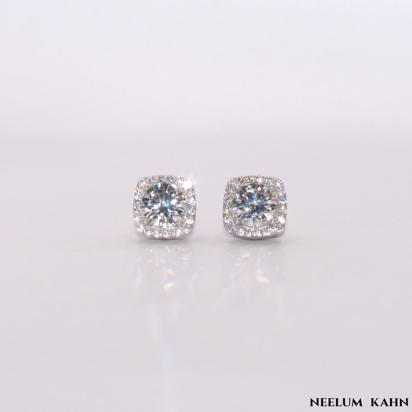 Certified 2Ct Moissanite Stud Earrings – Square 925 Silver