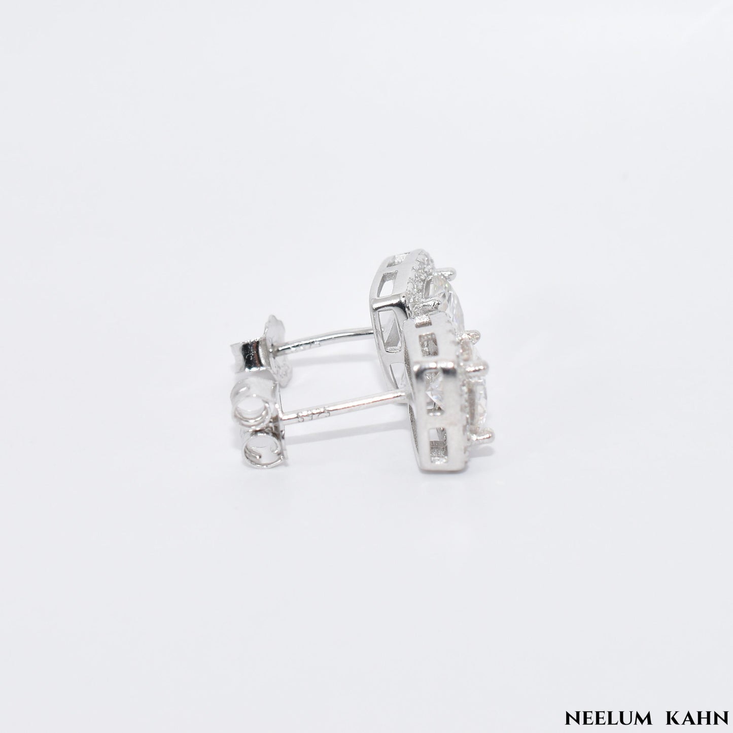 Certified 2Ct Moissanite Stud Earrings – Square 925 Silver