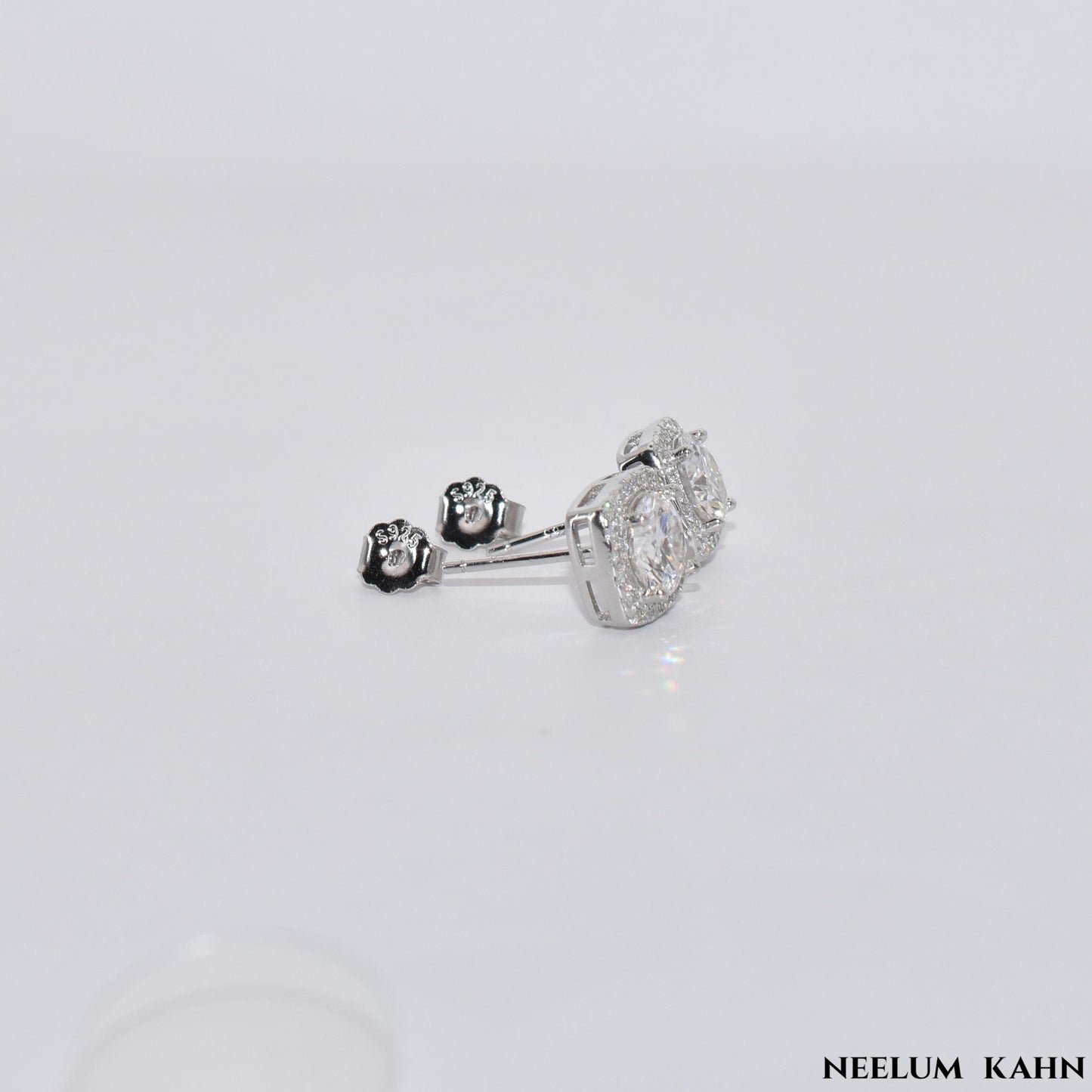 Certified 2Ct Moissanite Stud Earrings – Square 925 Silver
