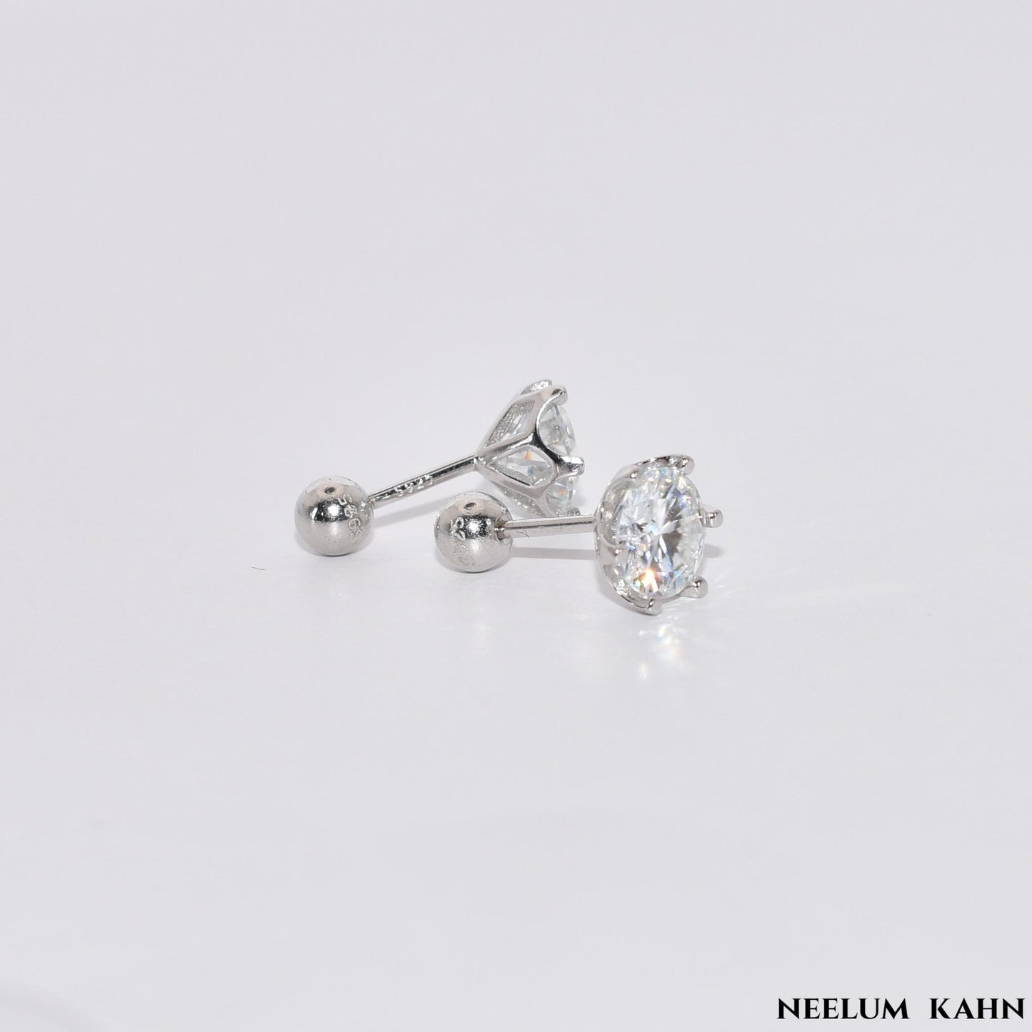Certified 4Ct (2ct each) Moissanite Diamond (18k gold plated) Screw Stud Earrings