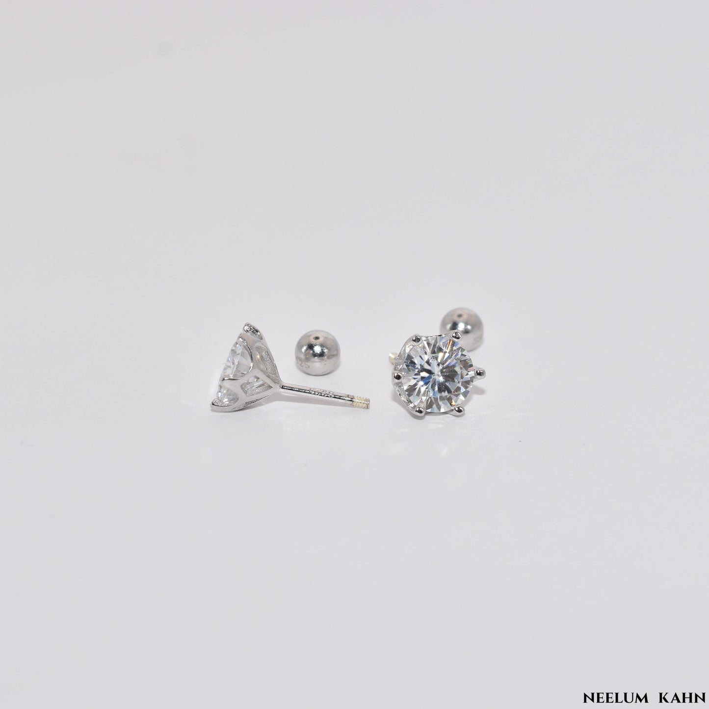 Certified 4Ct (2ct each) Moissanite Diamond (18k gold plated) Screw Stud Earrings