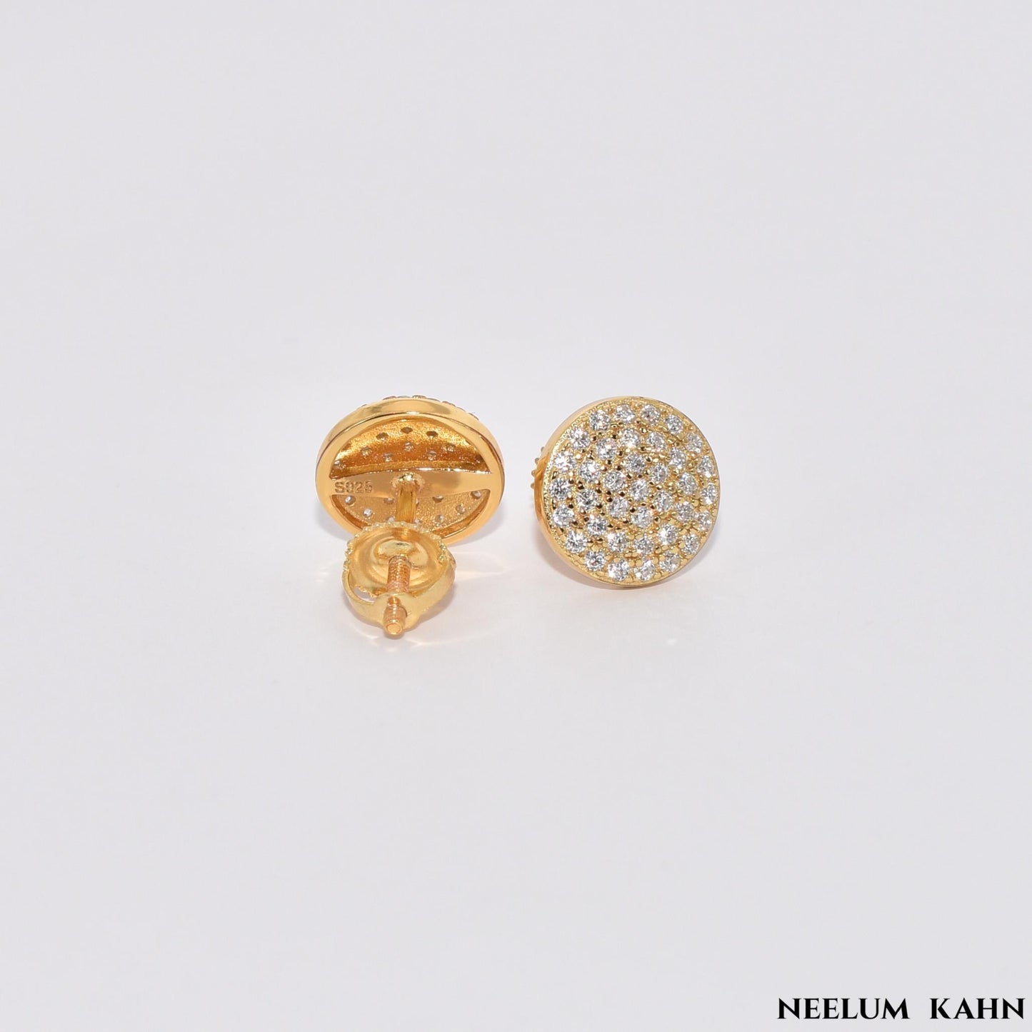 0.6Ct (Each) Moissanite Diamond Stud Earrings | S925 Silver Yellow Gold Plated Screws