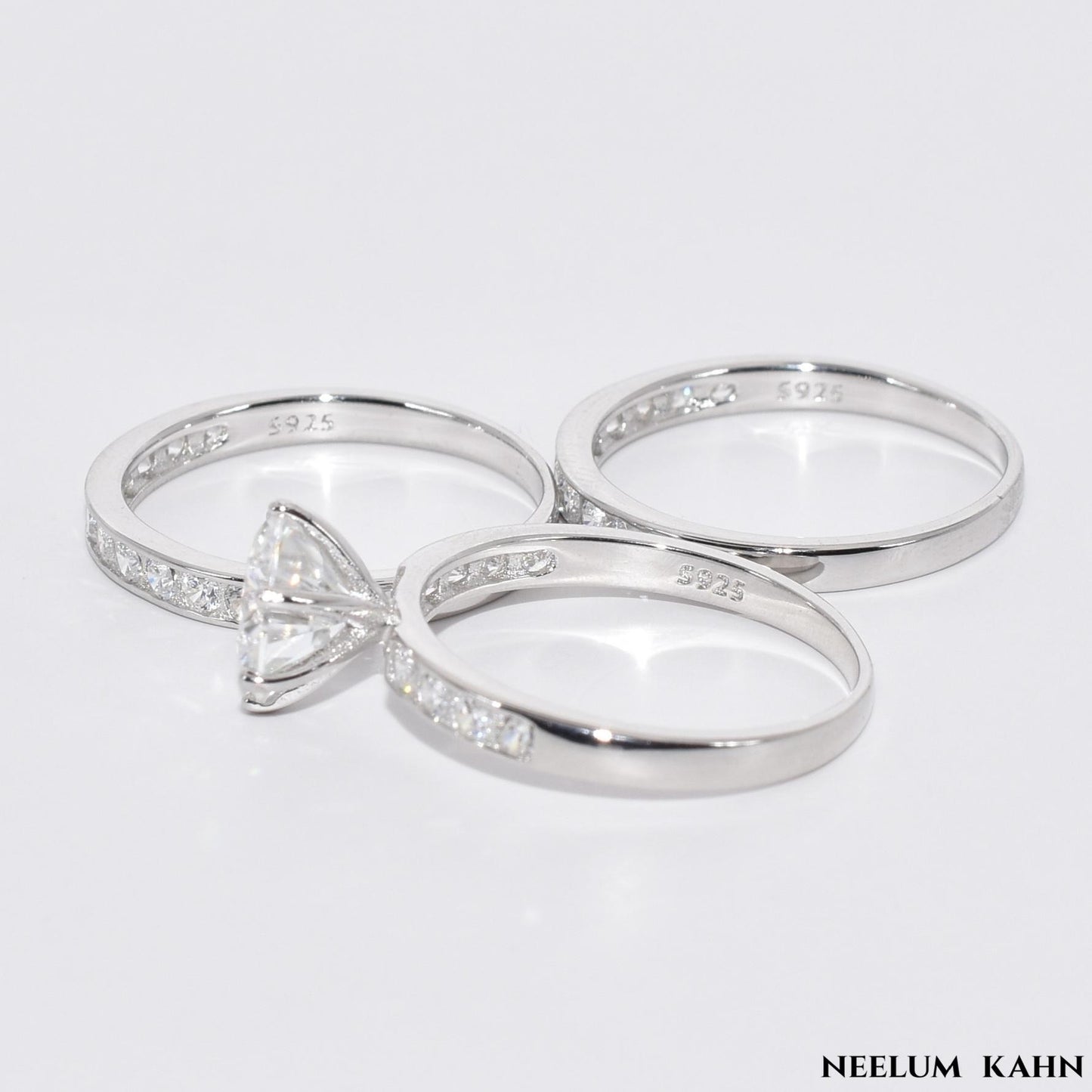 2Ct Moissanite Diamond Ring, S925 Sterling Silver Band, Round Cut, D Color, VVS1 Clarity, LED Gift Ring Box Included