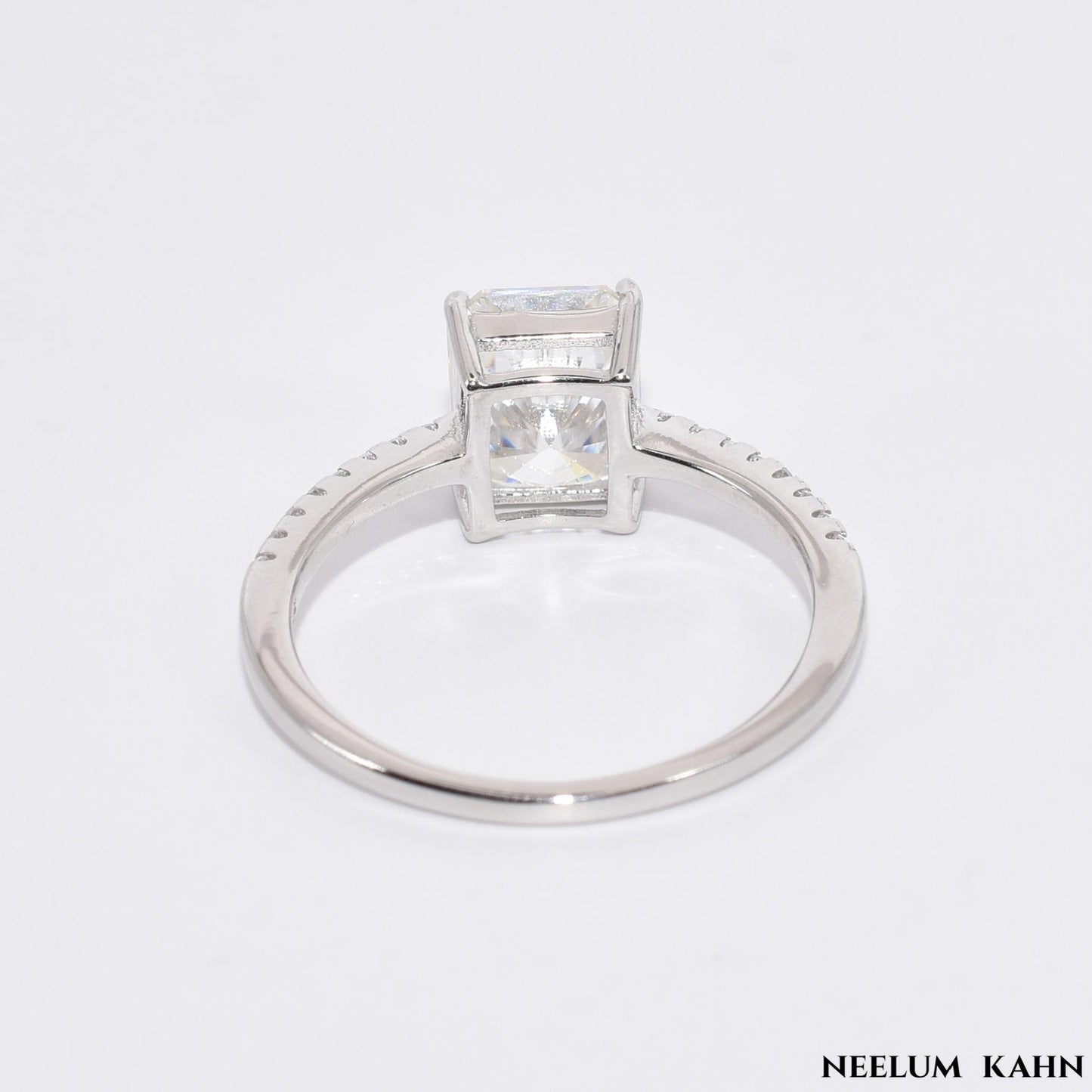 Radiant Cut 3Ct Moissanite Diamond S925 Silver Ring, Gift LED Ring Box Included