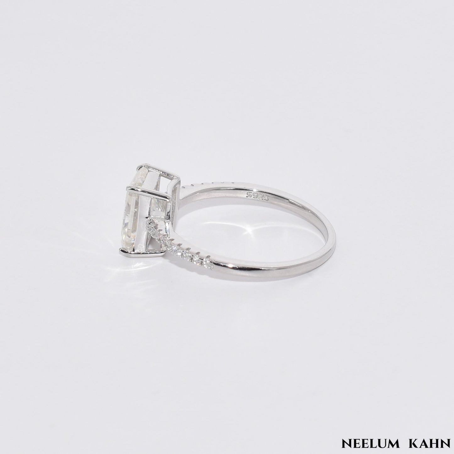 Radiant Cut 3Ct Moissanite Diamond S925 Silver Ring, Gift LED Ring Box Included