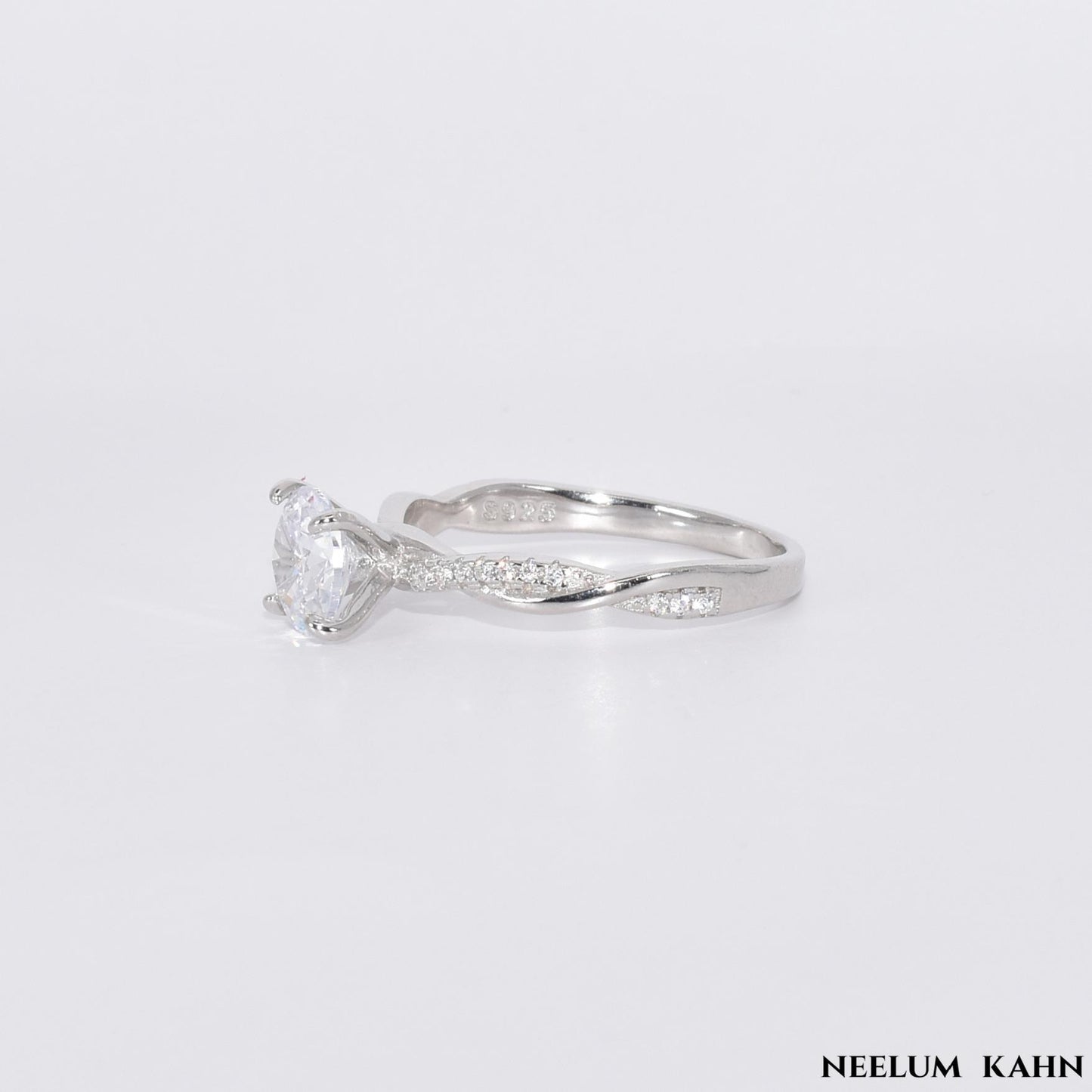 925 Sterling Silver Promise Ring Inlaid Shining Zircon