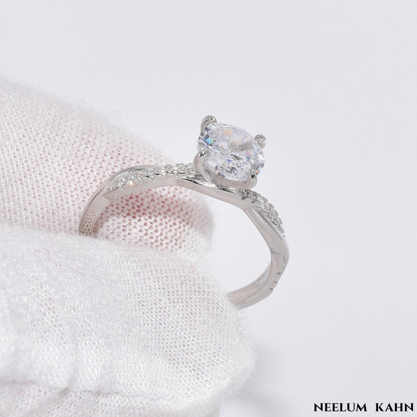 925 Sterling Silver Promise Ring Inlaid Shining Zircon
