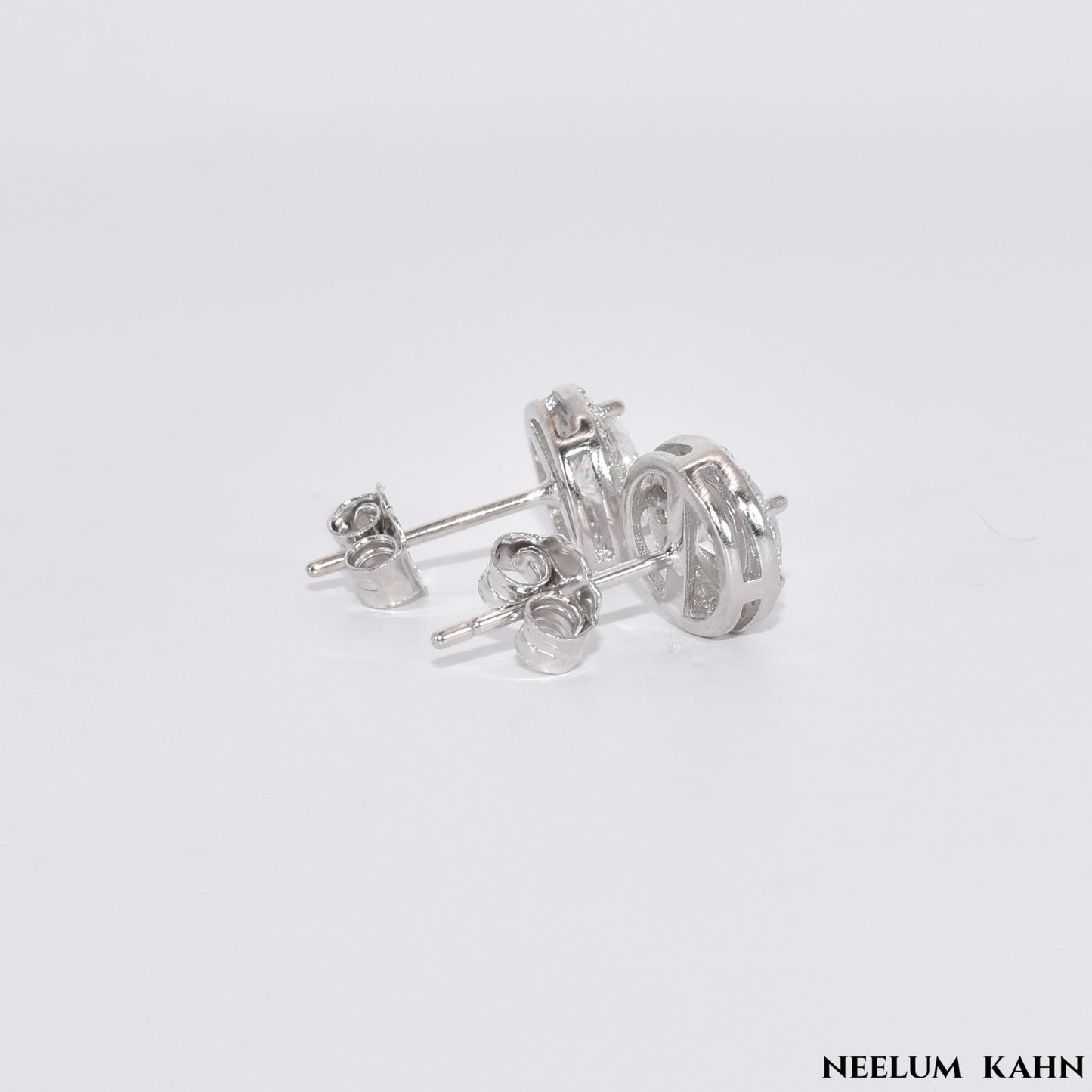 1Ct Moissanite Diamond Stud Earrings for Men & Women (0.5Ct Each) | LED Ring Box Included