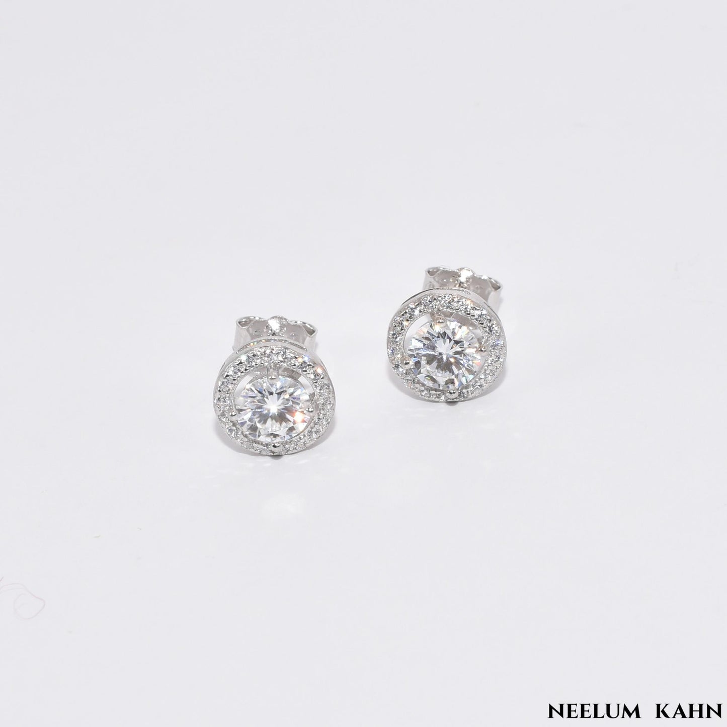 1Ct Moissanite Diamond Stud Earrings for Men & Women (0.5Ct Each) | LED Ring Box Included