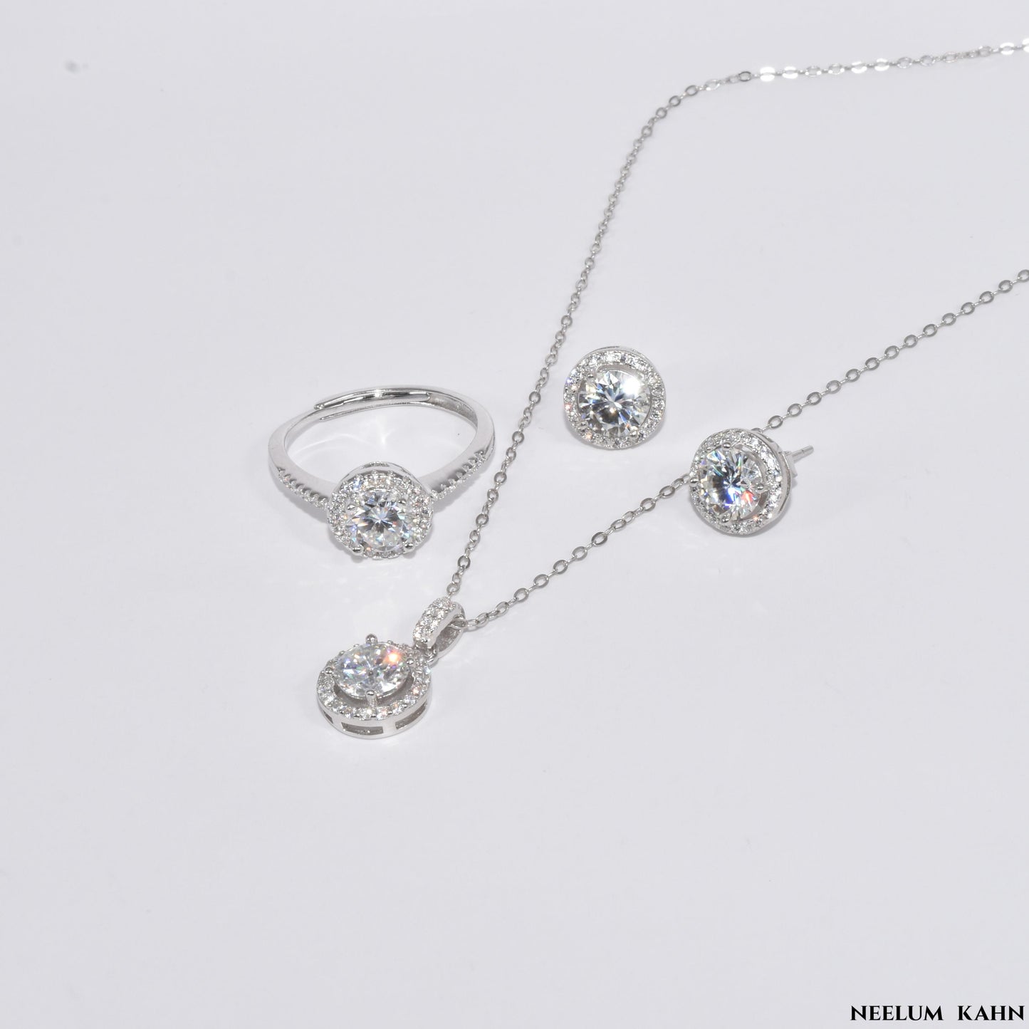 Certified 4Ct Moissanite Diamond Necklace & Earrings Set – S925 18K Gold Plated Jewelry