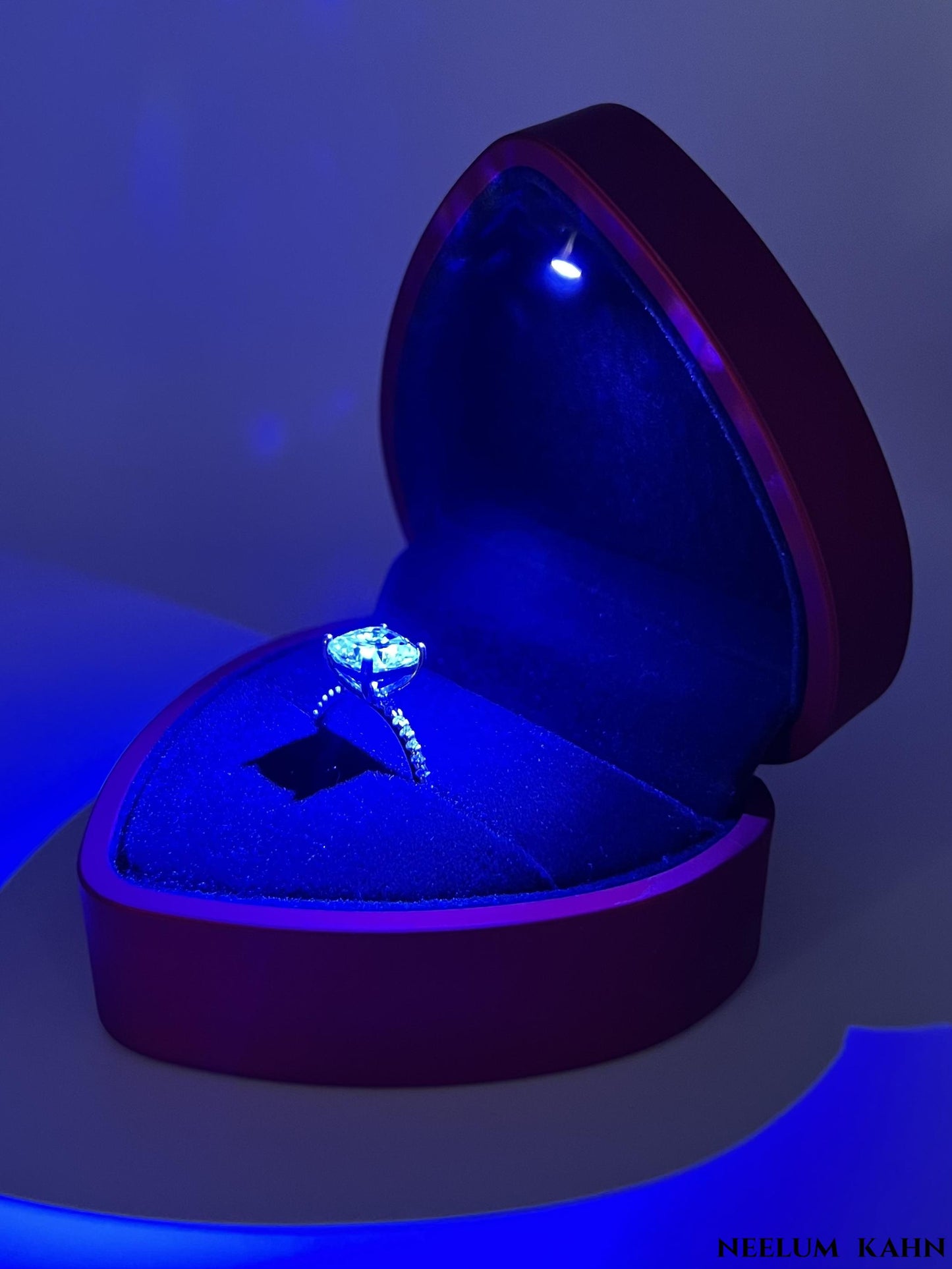 3ct Cushion Cut Moissanite Engagement Ring, 3Ct D VVS1, 925 Sterling Silver, Complete Gift Set with LED Ring Box