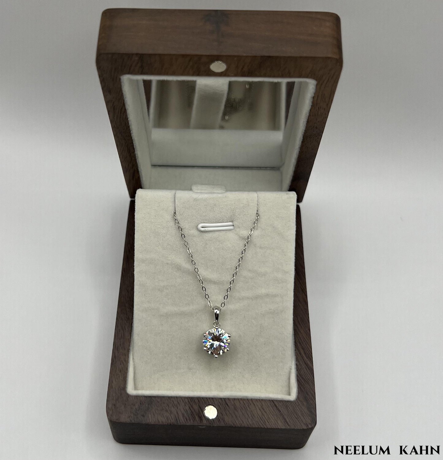 Certified 2Ct Moissanite Diamond Pendant Necklace – Solid S925 Silver