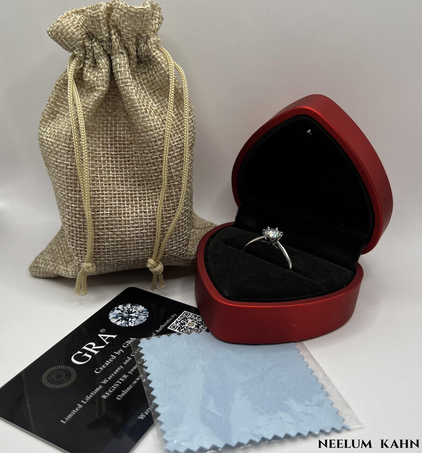 Certified 1Ct Moissanite Diamond Classy 925 Sterling Silver Ring