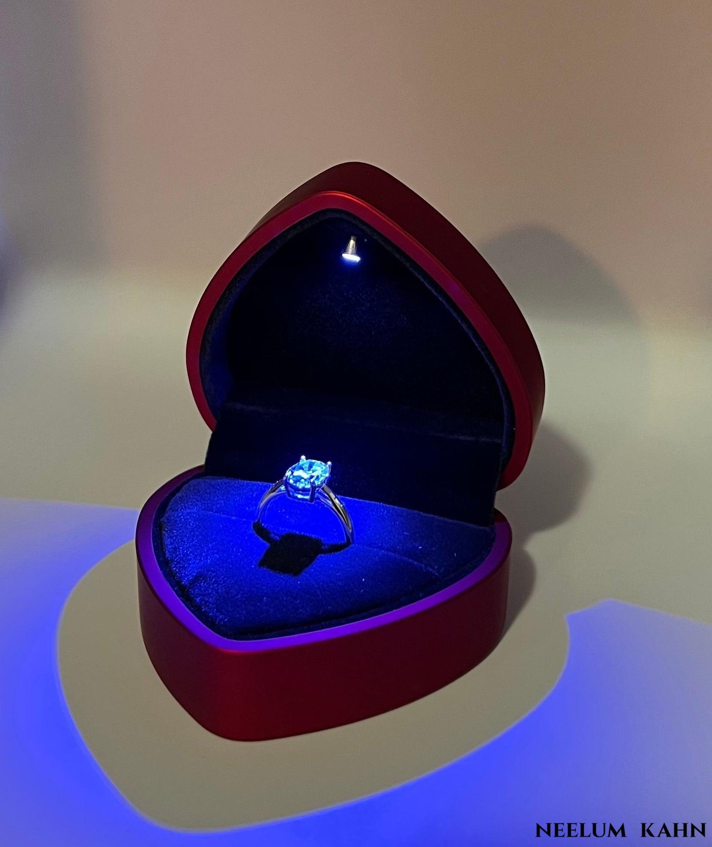 2Ct Oval Cut Moissanite Ring, 925 Sterling Silver, D Color VVS1 Clarity, Solitaire Engagement Ring with Gift LED Heart Ring Box