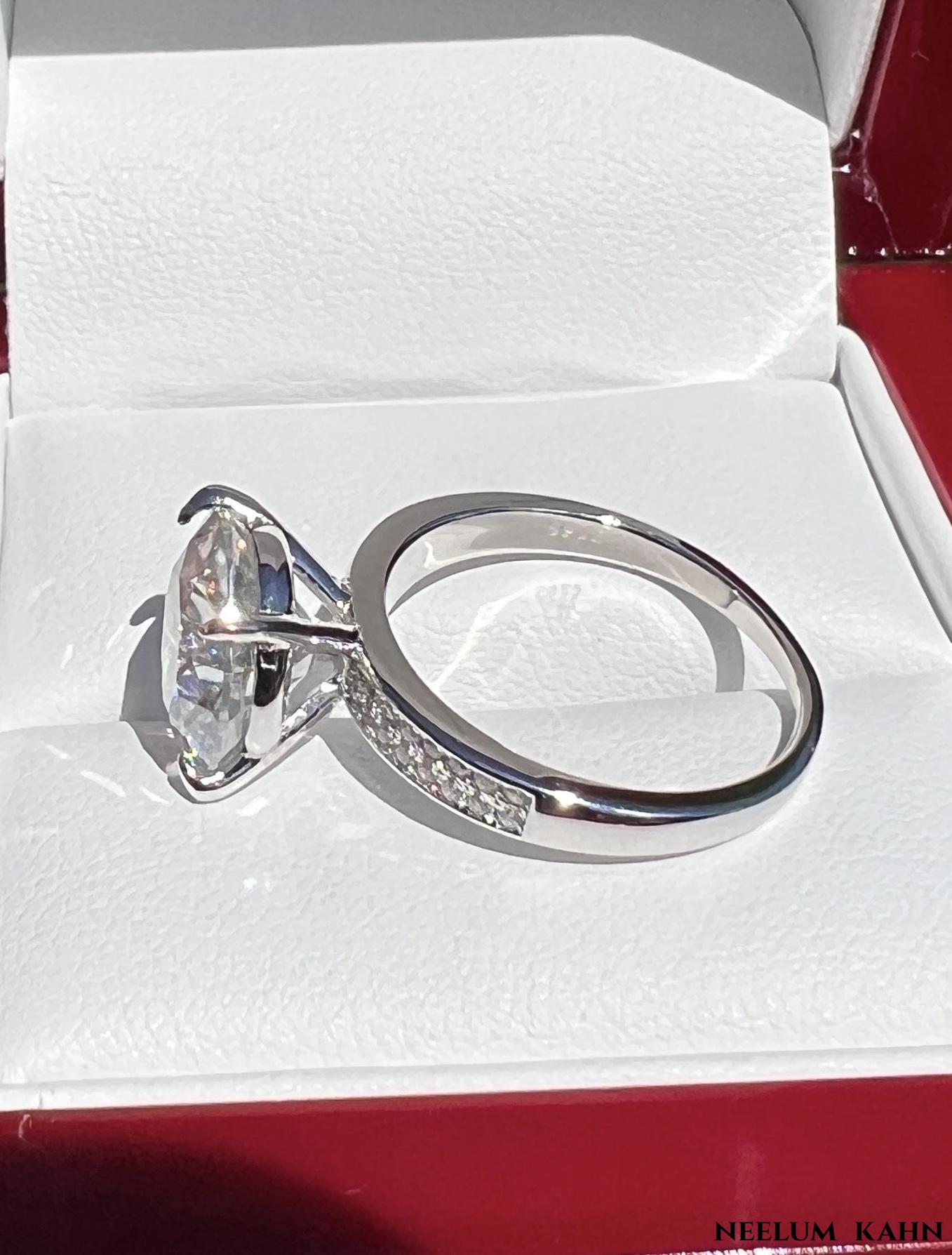 Certified 5Ct Moissanite Diamond Proposal Ring
